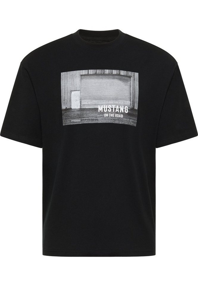 MUSTANG Kurzarmshirt Mustang T-Shirt Print-Shirt, Weiche Baumwolle