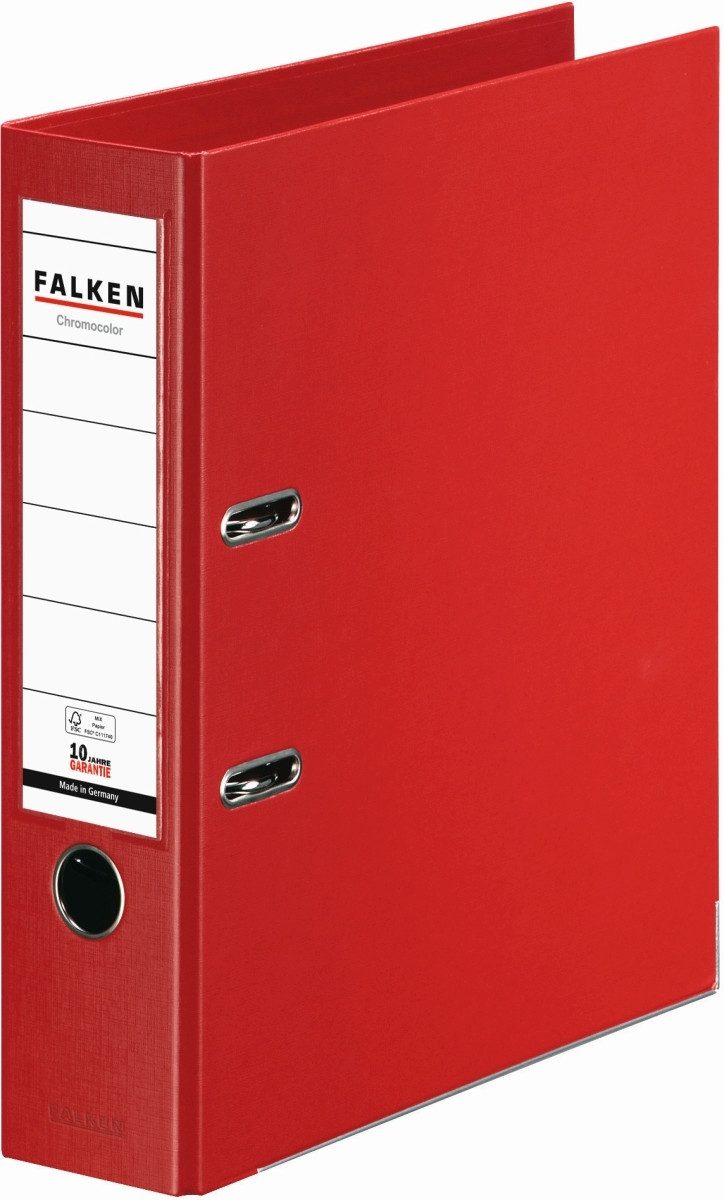 Falken Aktenordner Ordner Chromocolor A4 PP 80mm rot