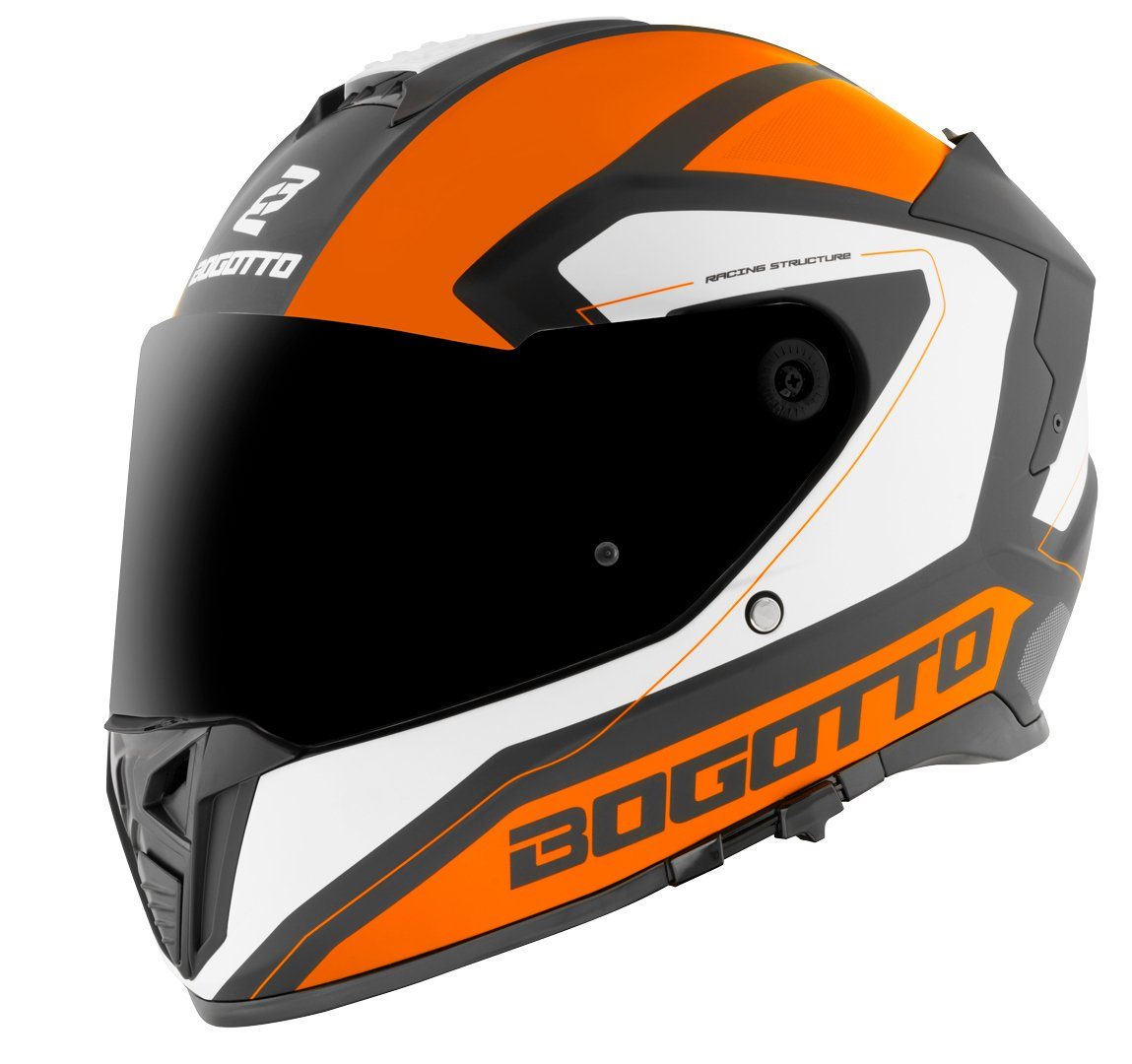 Bogotto Motorradhelm FF122 BGT Helm, Integriertes Sonnenvisier
