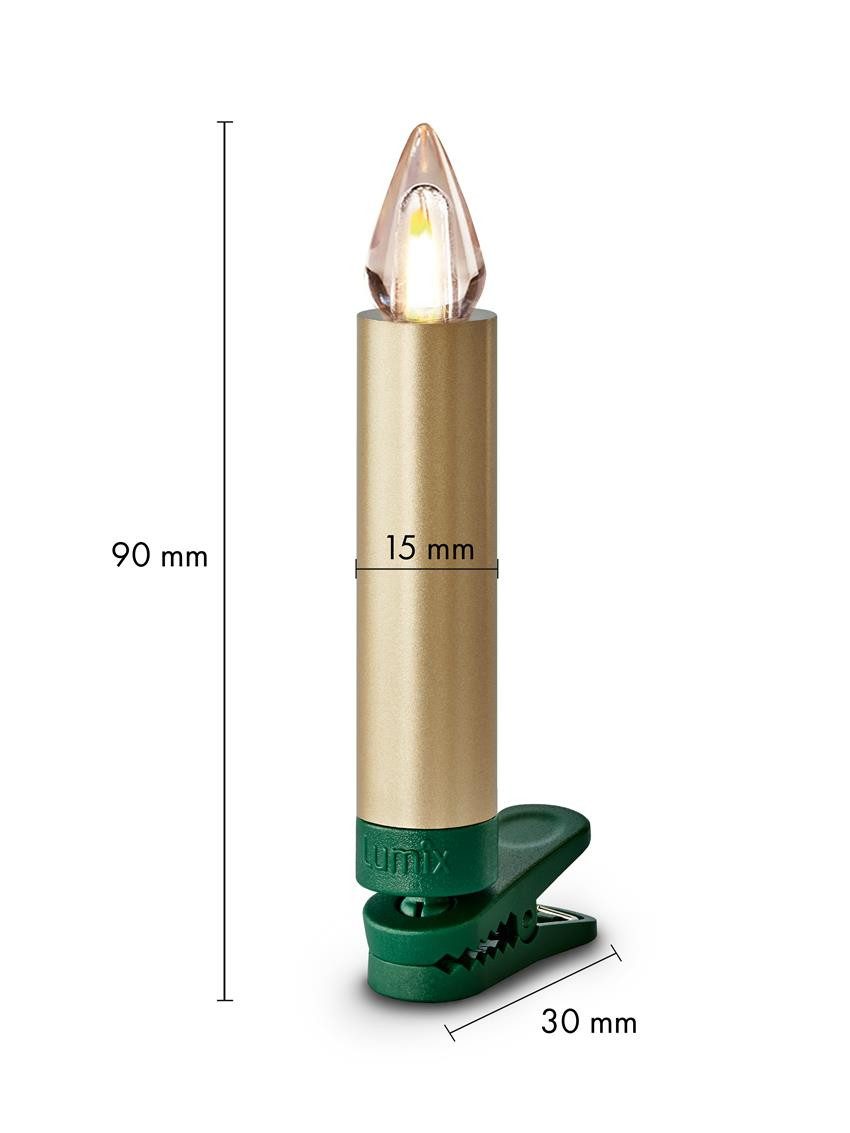 lumix LED-Christbaumkerzen LUMIX SuperLight Flame Mini Metallic Gold Erweiterung