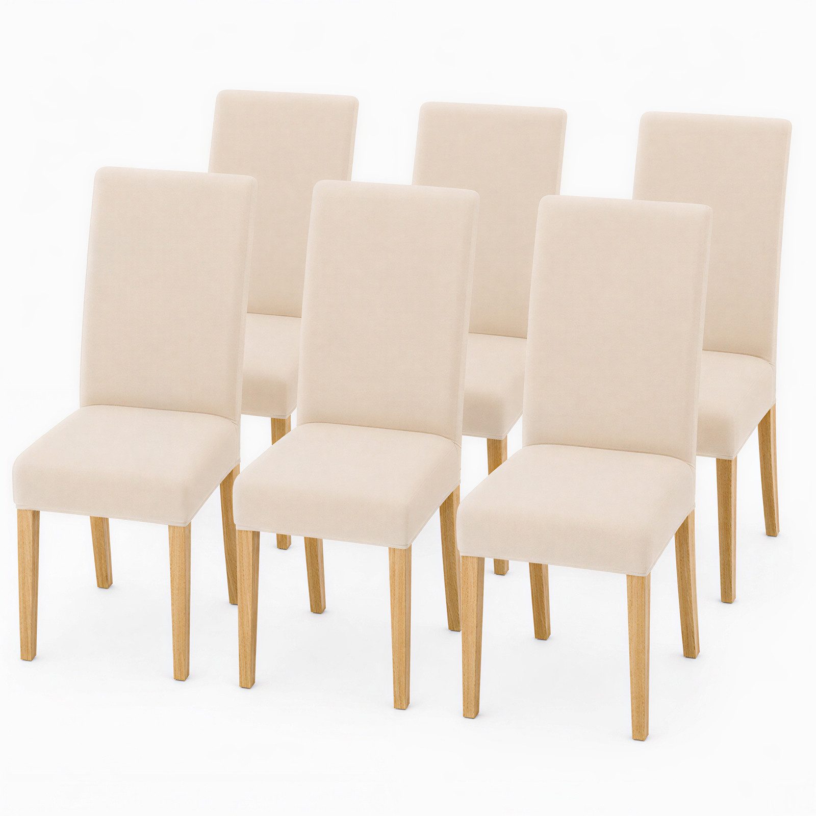 BlingBin Stuhlhusse Stretch Stuhlhussen für Esszimmer, Abnehmbar und Waschbar Stuhlbezüge, Parsons-Stuhlbezüge, Stuhlschutz für Küche, Hotel, Restaurant, Beige