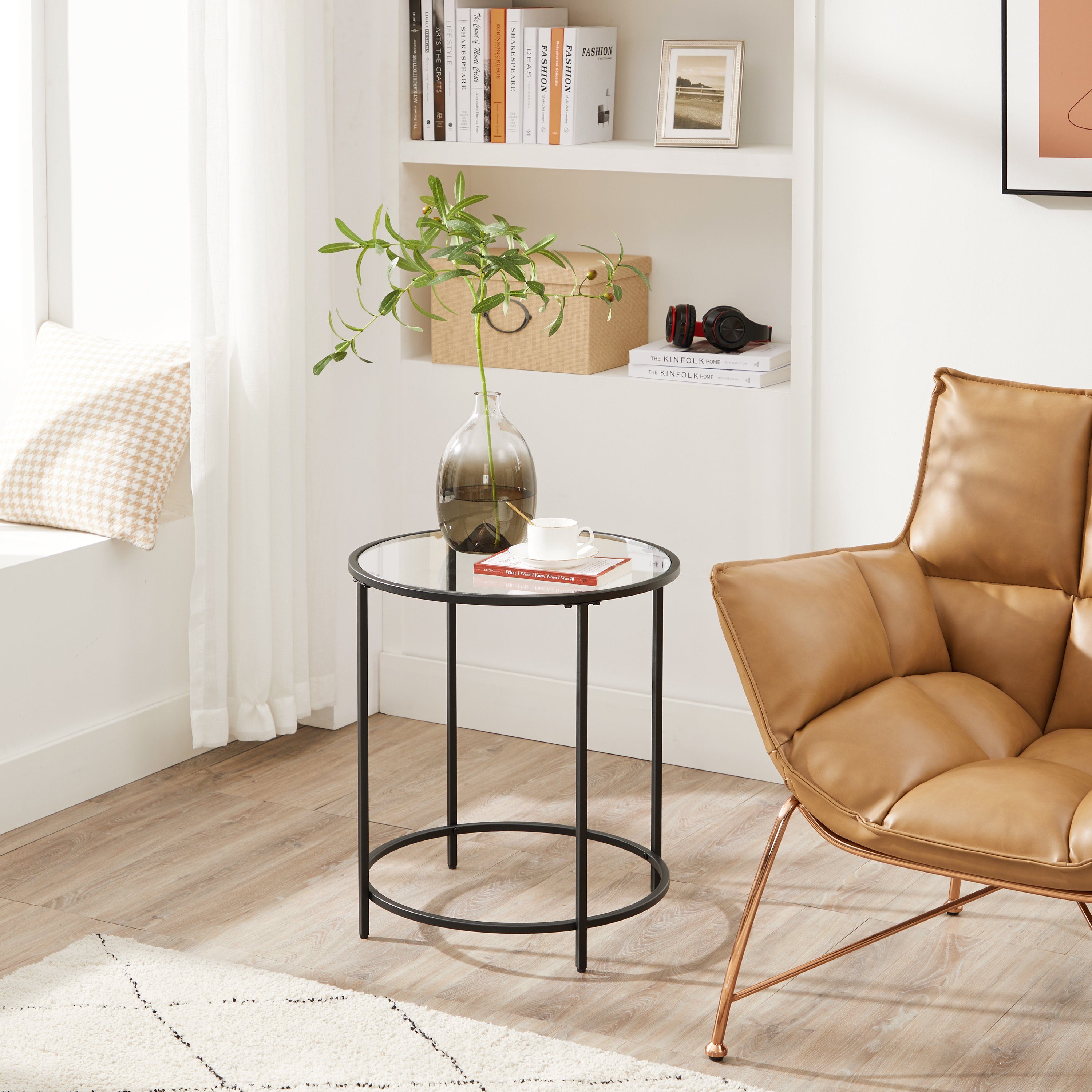 VASAGLE Beistelltisch, kleiner Glastisch, robustes Hartglas, günstig online kaufen