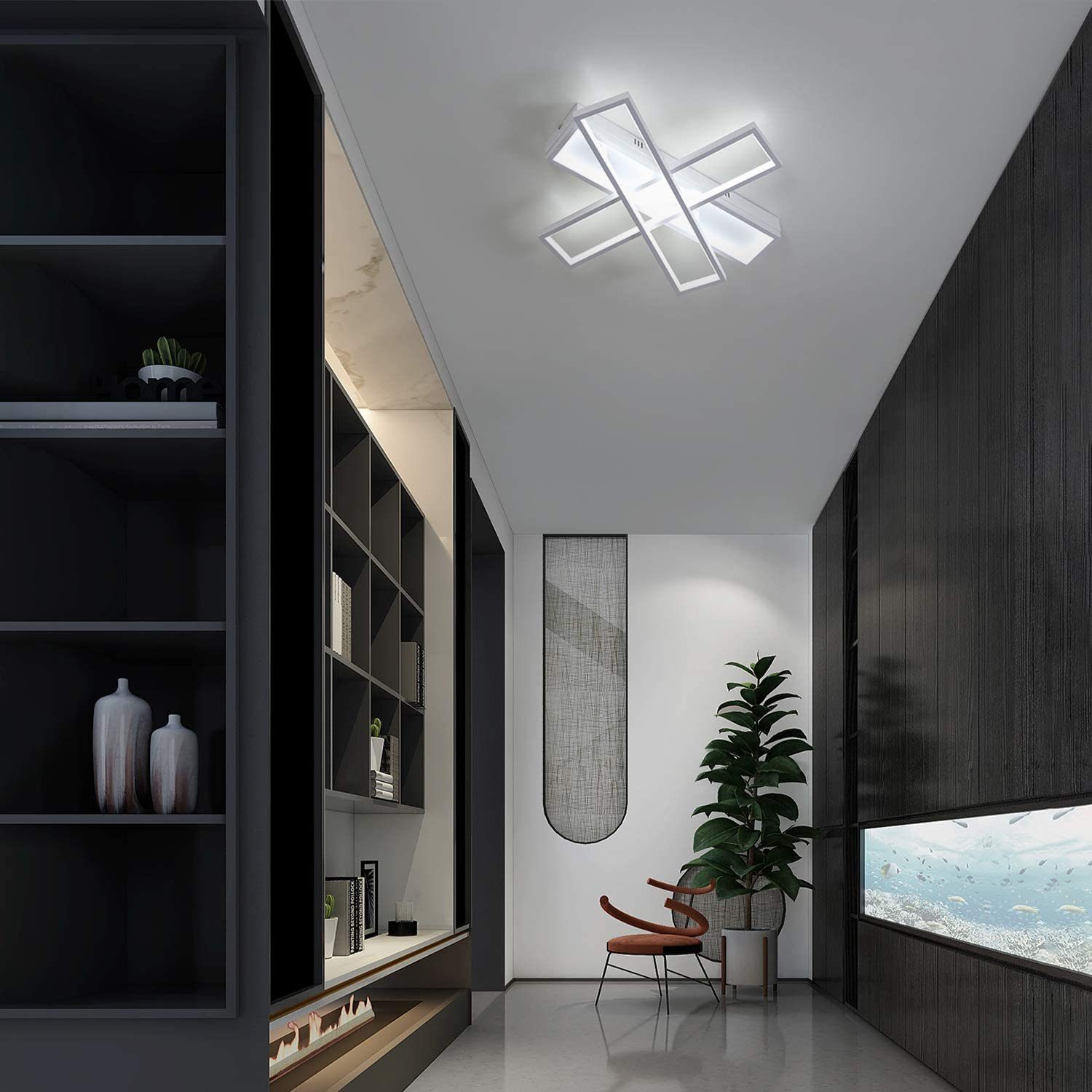 für Innen fest Wohnzimmer Küche, Kronleuchter LED Deckenleuchte integriert ZMH LED Dimmbar Büro