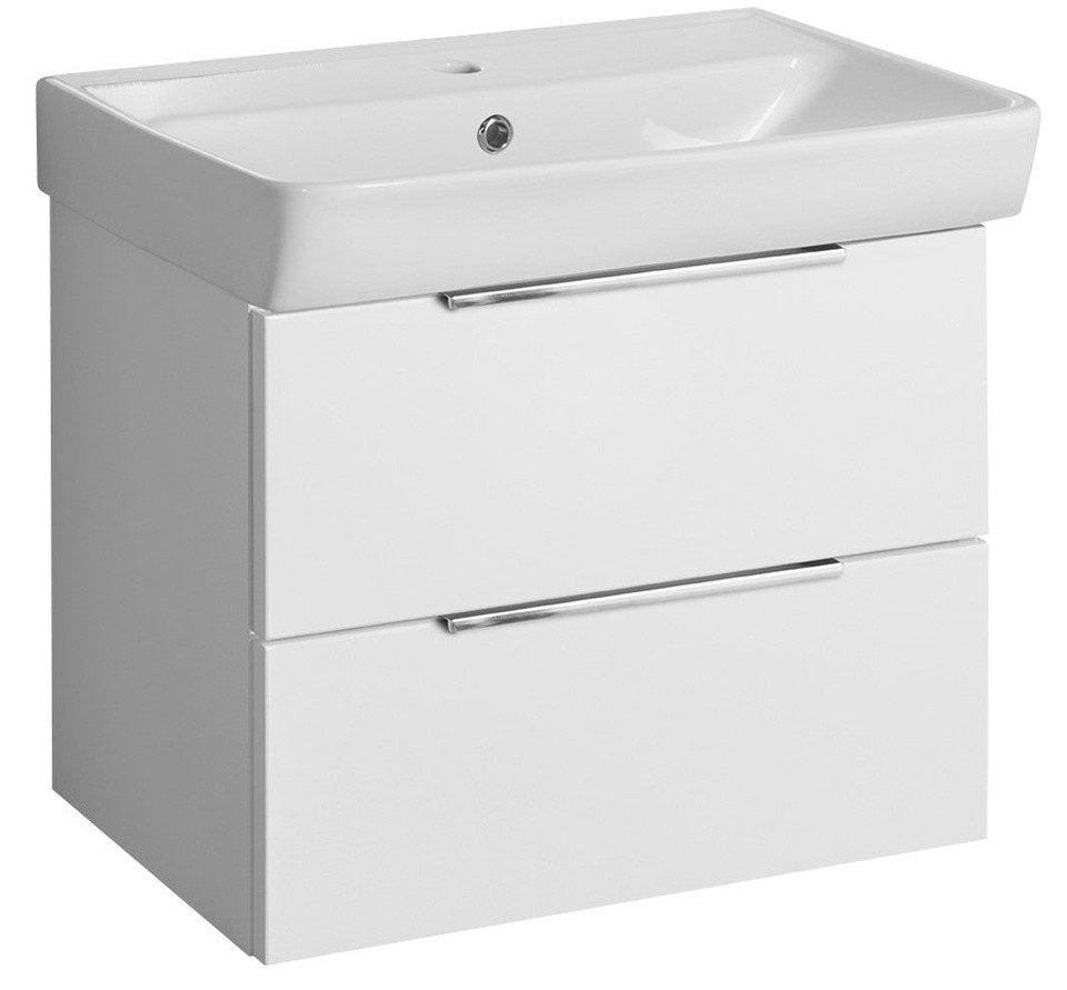 Bruckner Waschbeckenunterschrank NEON Unterschrank mit Keramik Waschbecken 60x41,5 cm, weiß Bruckner-501-113-0-SET