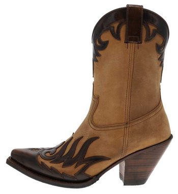 Sendra Boots 17448 Beige Braun Stiefelette Rahmengenähter Damen Westernstiefelette