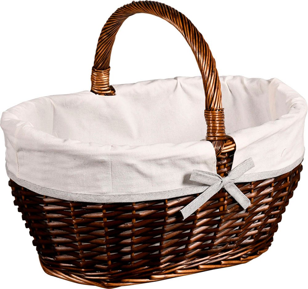 KESPER® Einkaufskorb, Weidengeflecht mit Textilfutter