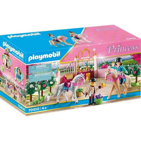 Playmobil® Konstruktions-Spielset Reitunterricht im Pferdestall (70450), Princess, (185 St), Made in Germany