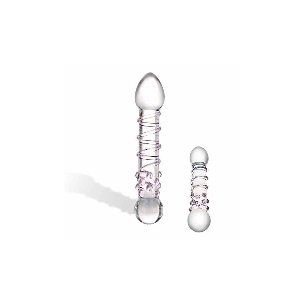 Noppen Spiral Rillen Staircase Glass Glas - mit Dildo, und Full Dildo Glas