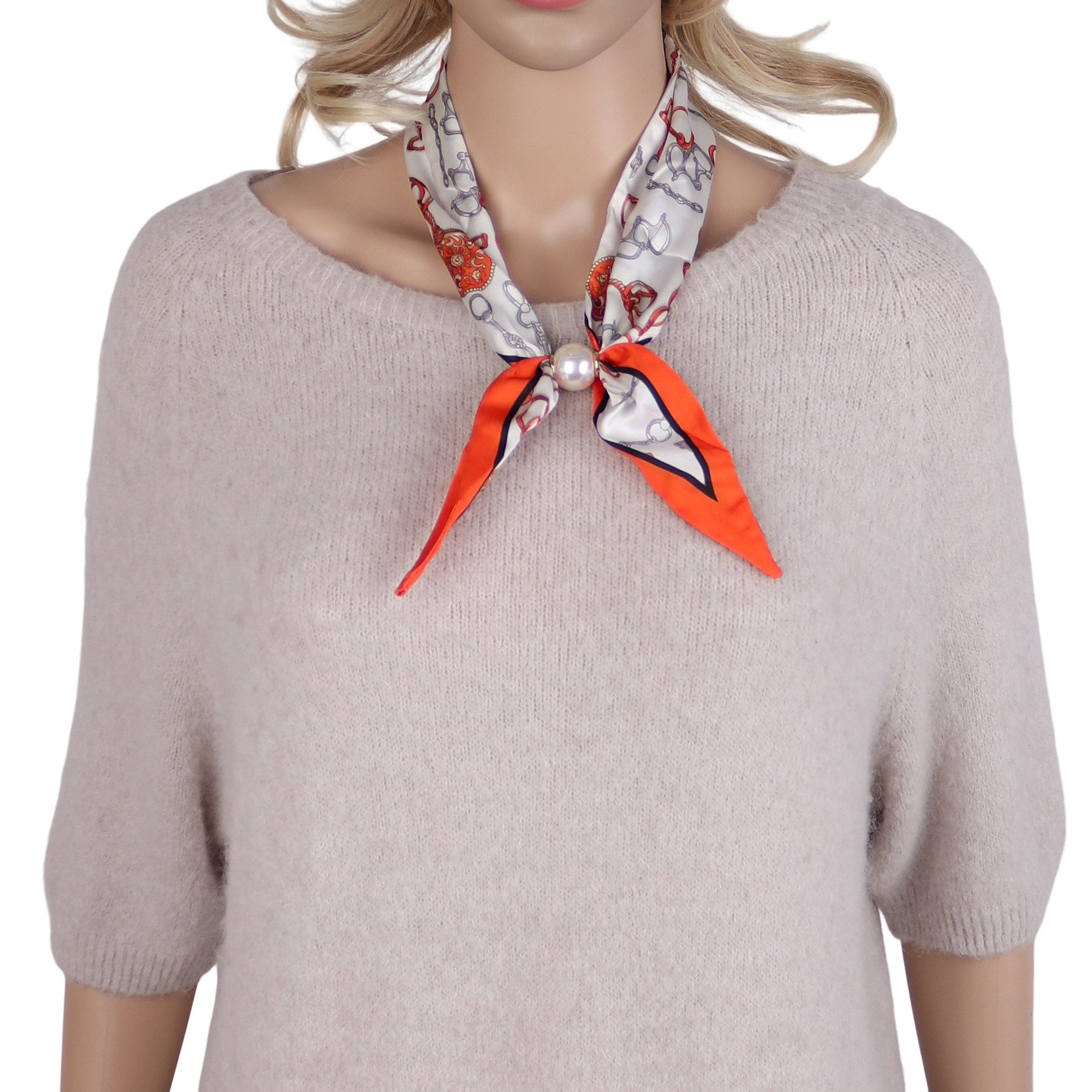MIRROSI Nickituch Schmales Halstuch mit magnetischem Clip, Damen Halstuch deal für Frühling,Sommer, Herbst