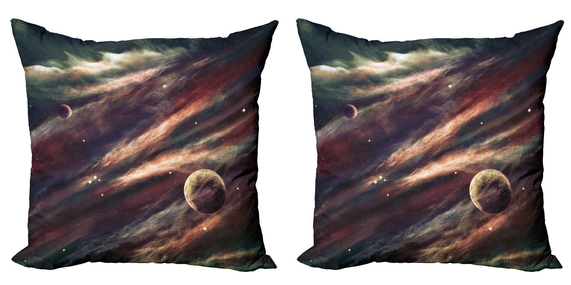 Kissenbezüge Modern Accent Doppelseitiger Digitaldruck, Abakuhaus (2 Stück), Weltraum Nebula Planet Wolke