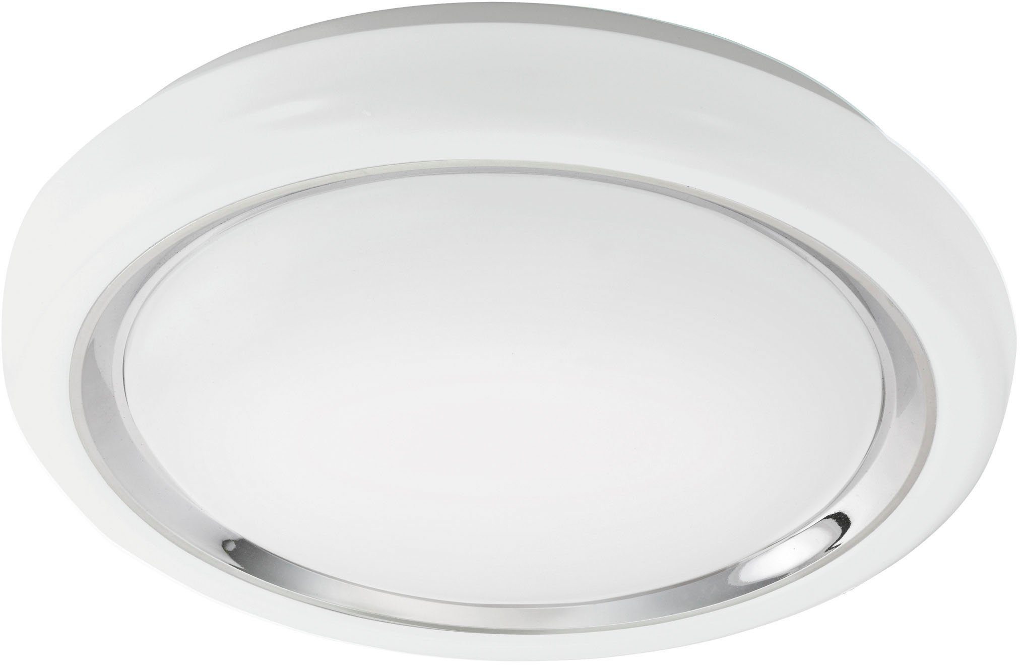 EGLO Deckenleuchte CAPASSO, LED fest integriert, Warmweiß, Deckenleuchte, Wandlampe, Chromring, Stahl, Kunststoff