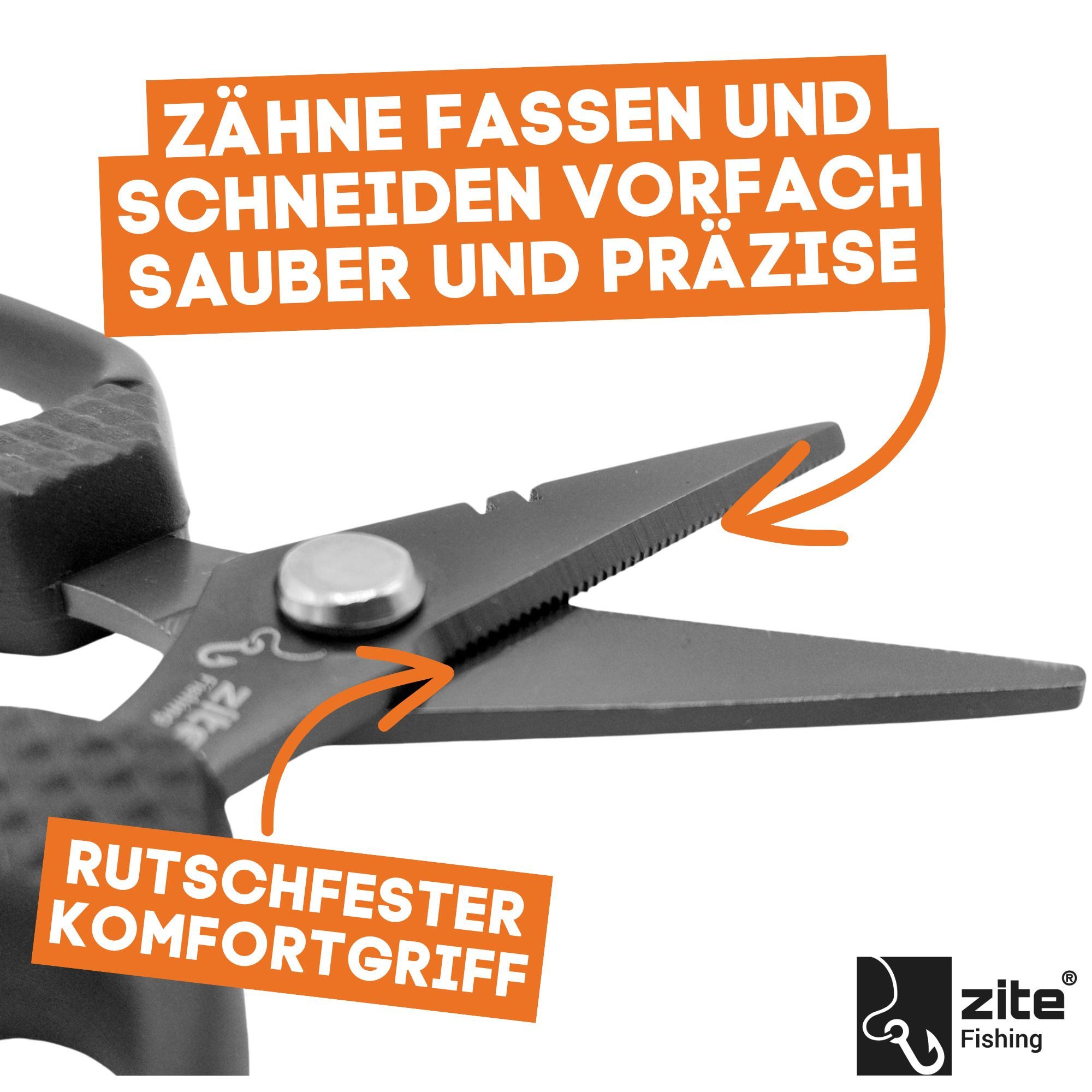Zite Fischschere Angelschere - 12cm Schnurschere - perfekt auch für geflochtene Schnüre