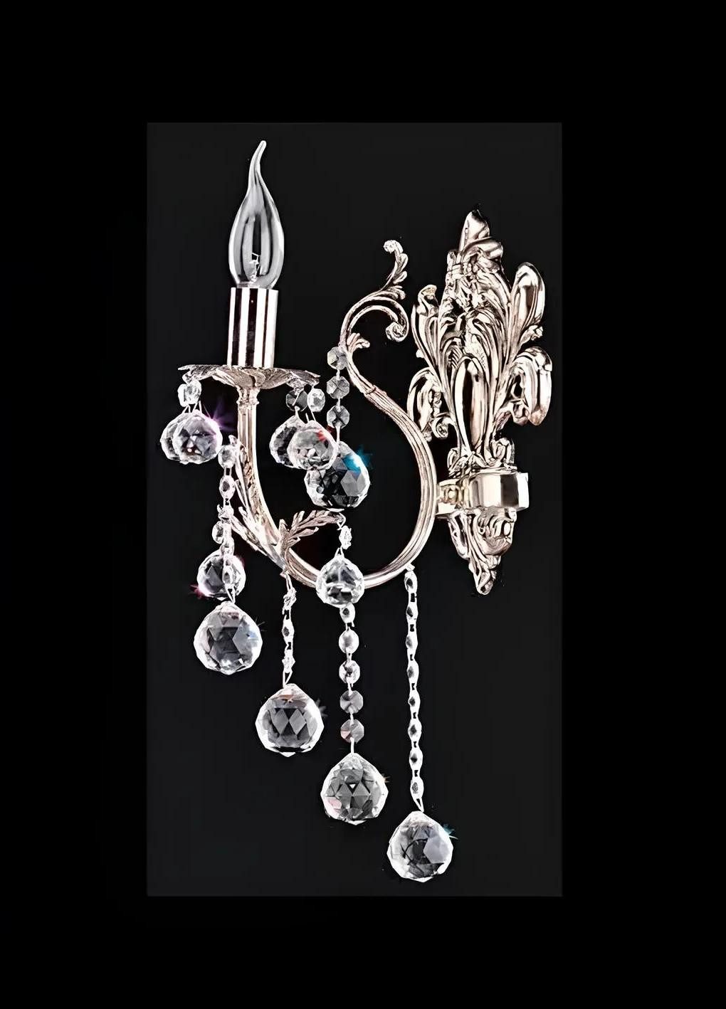 Xlmoebel Wandleuchte Kristall-Wandlampe in Silber mit eleganter Ästhetik, Keine Funktionen, Hergestellt in Europa