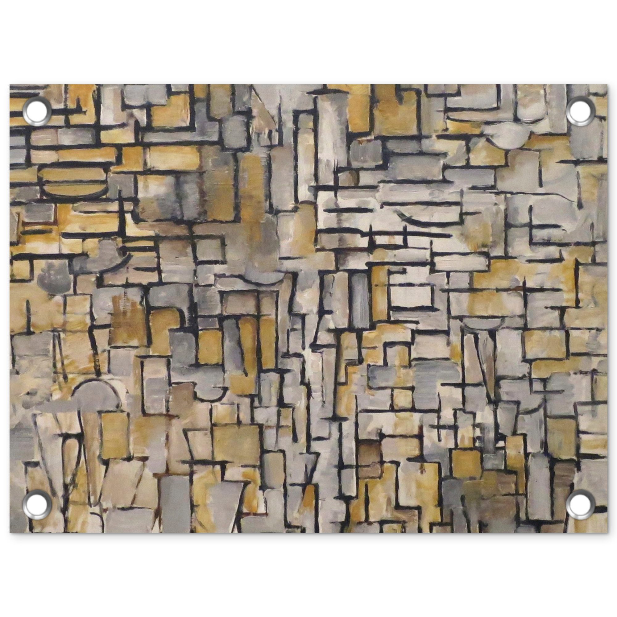 OnlyWow Poster für Garten Mondrian - Kunst - Alte Meister - Tableau I, Gartenposter, Outdoor Bilder, Gartendekoration Bild, 40x30 cm
