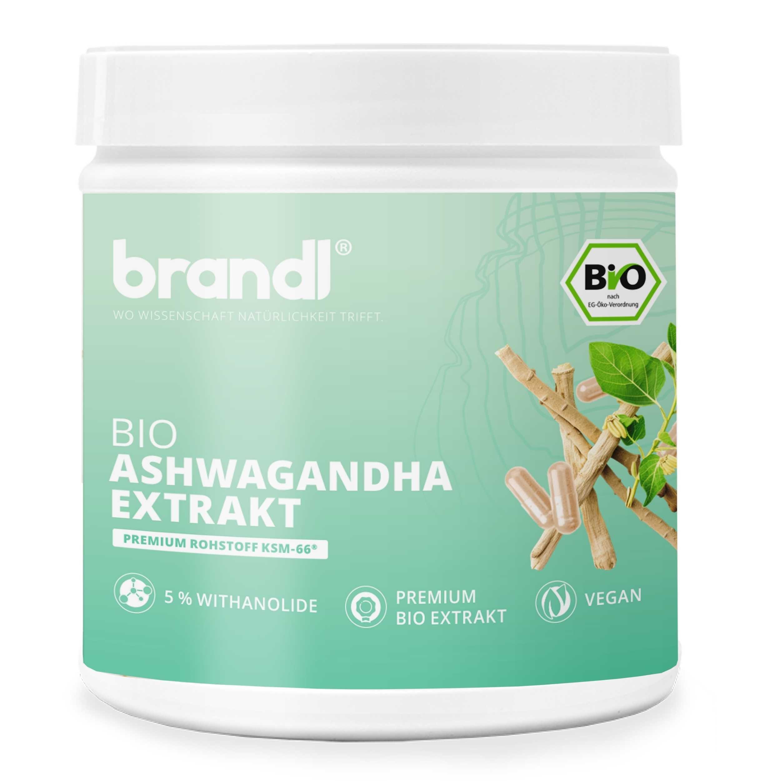 Brandl Nutrition BIO Ashwagandha Extrakt Kapseln KSM66 Kapseln