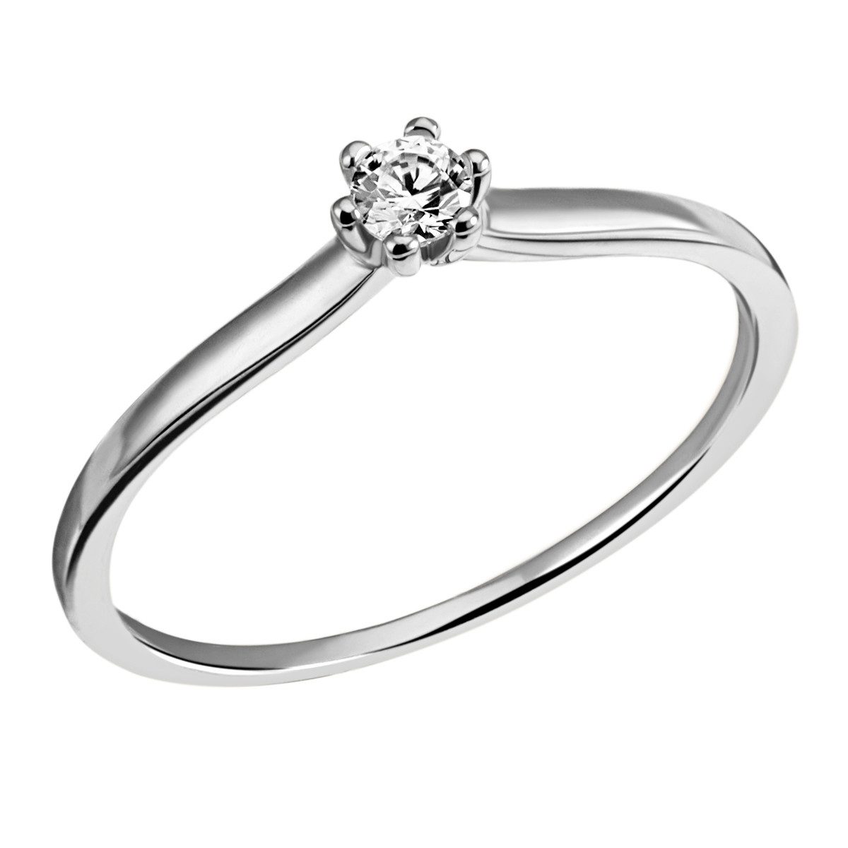 Reflexion Diamonds Solitärring Verlobungsring, 585er Gelb- oder Weißgold, 6er Stotzen, 0,10ct SI, Solitärring, 6er-Stotzen, in 585 Weiß-oder Gelbgold, 0,10ct W/SI