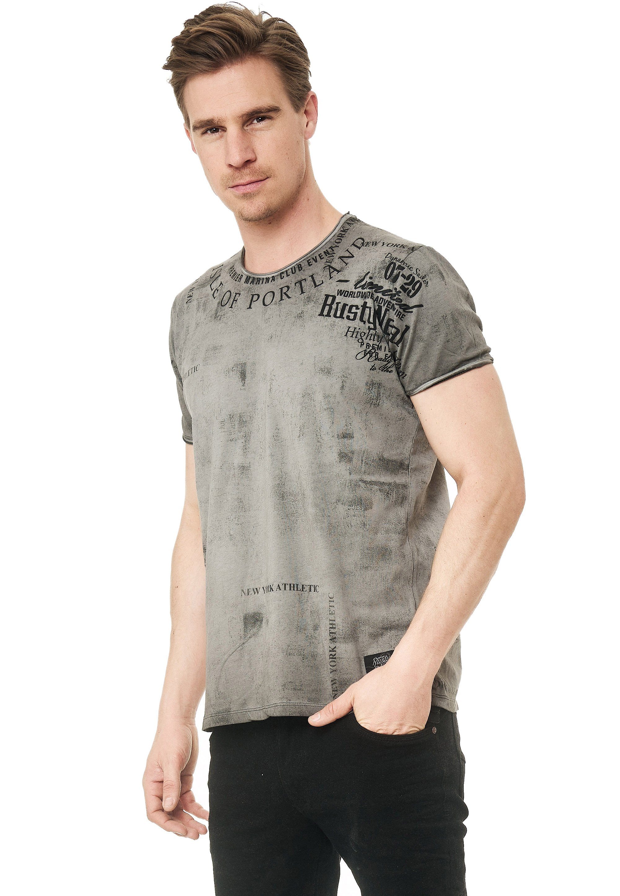 Rusty Neal T-Shirt mit modernem grau Print