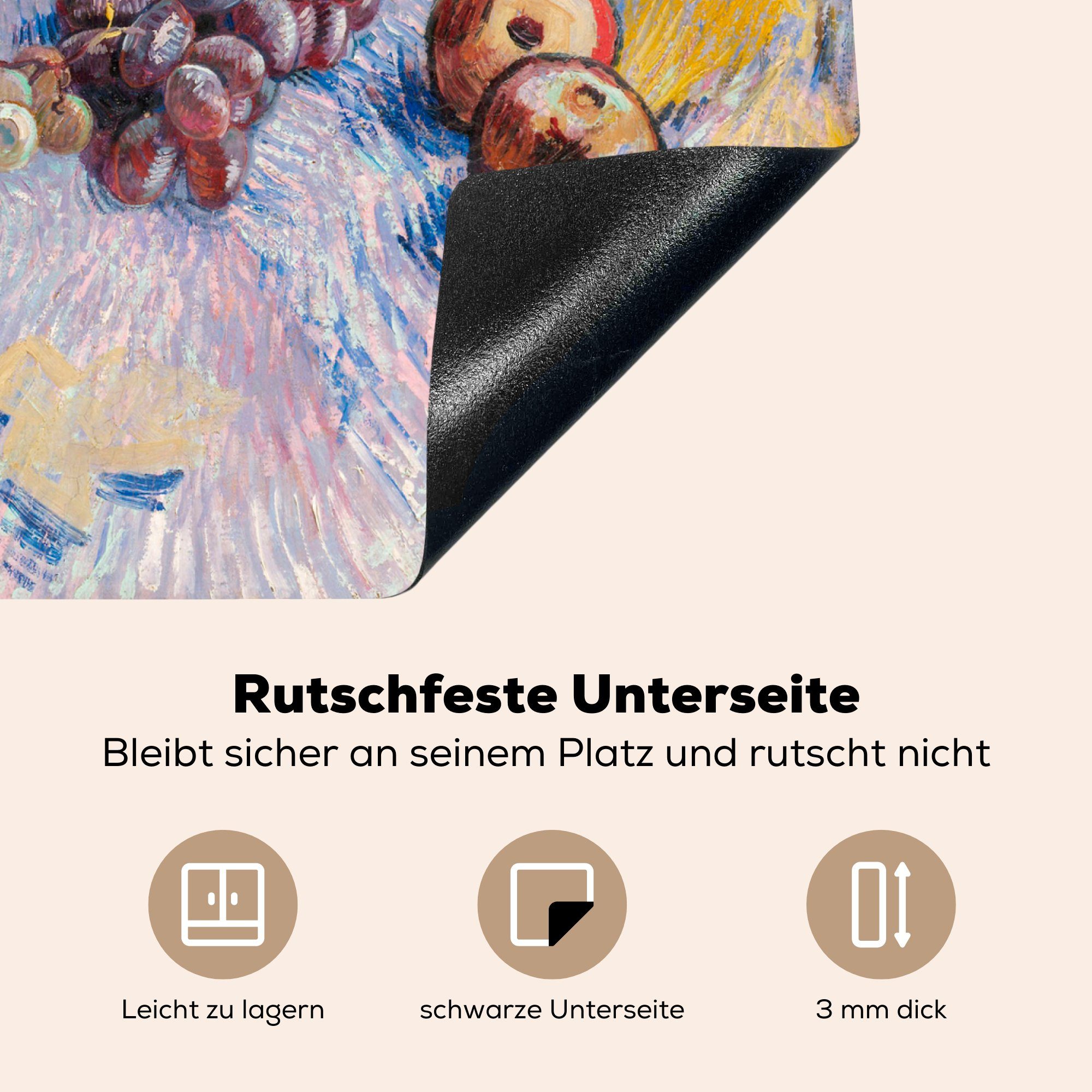 Gogh, Induktionsmatte Stilleben - van cm, tlg), Obst 59x52 (1 die Vinyl, Vincent MuchoWow mit Ceranfeldabdeckung Herdblende-/Abdeckplatte für küche,