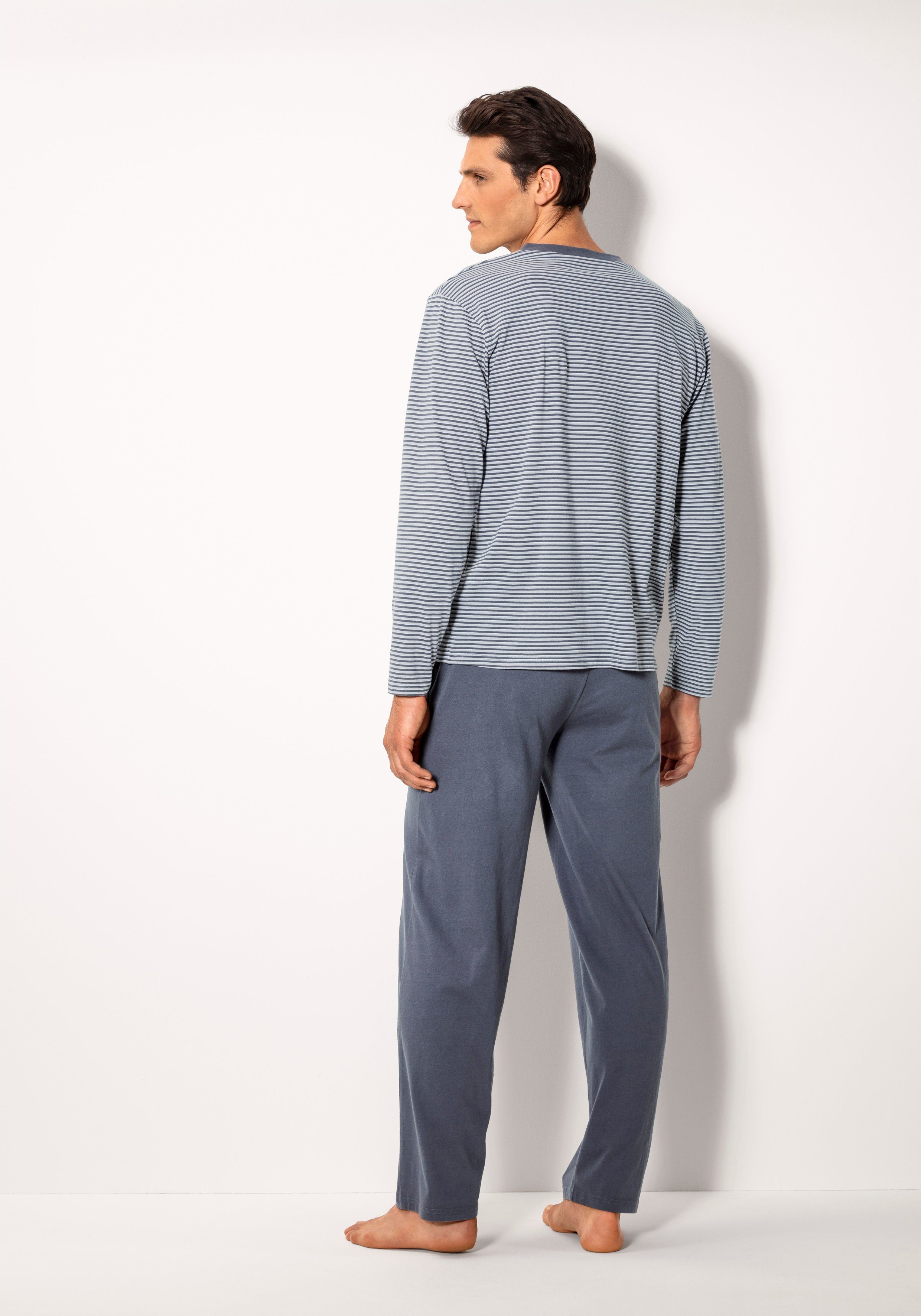 le jogger® Pyjama (Packung, 4 2 tlg., mit garngefärbten Streifen Stück)