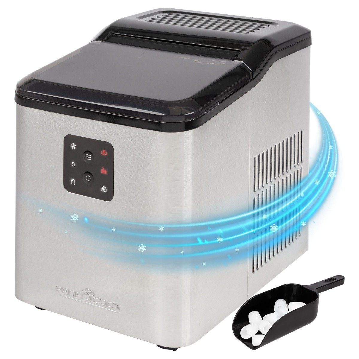 ProfiCook Elektrischer Eiswürfelbereiter PC-EWB 1253, Eiswürfelmaschine - erste Eiswürfel bereits nach 10 min.