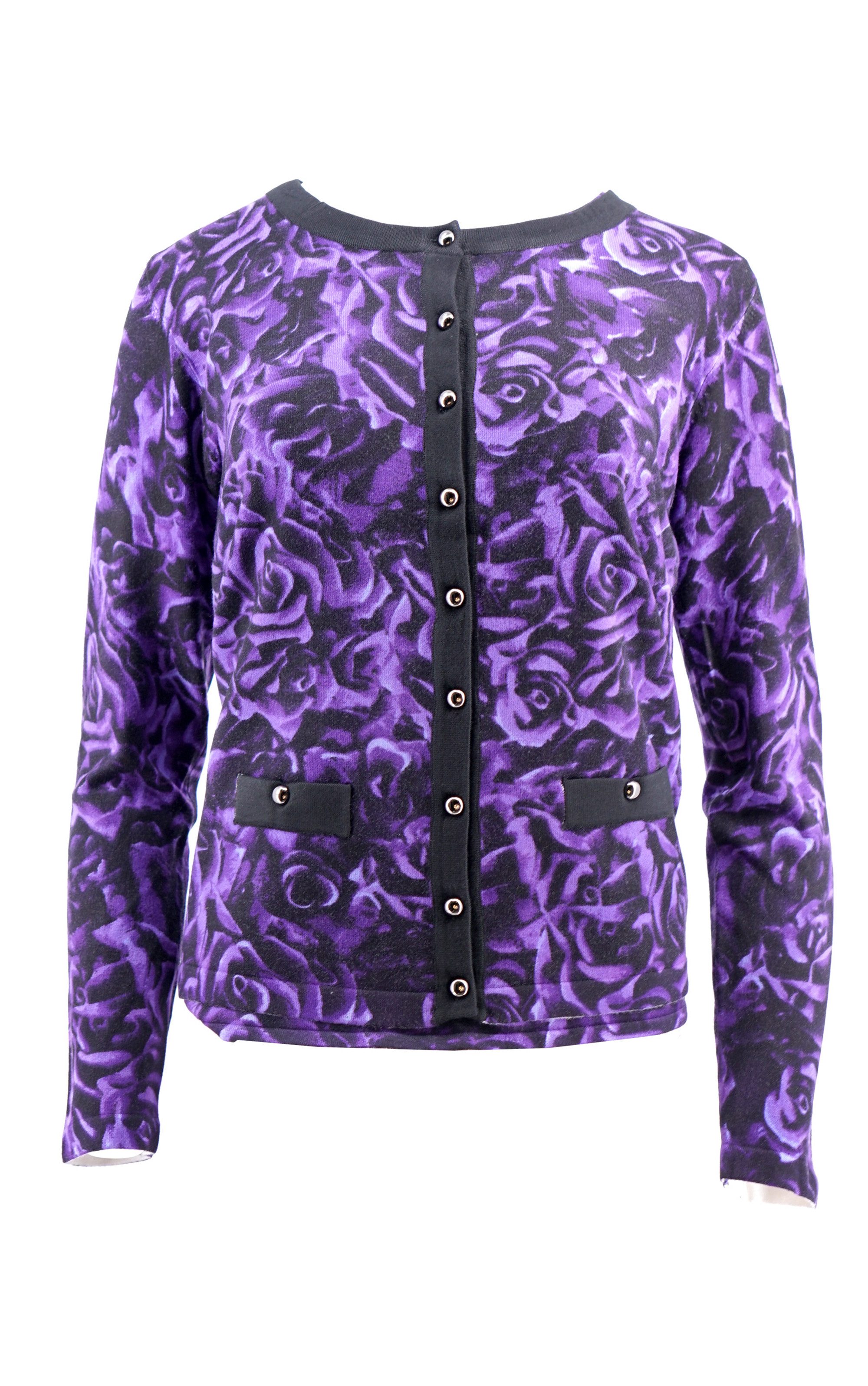 2-in-1-Strickjacke Twinset mit Rosenmuster