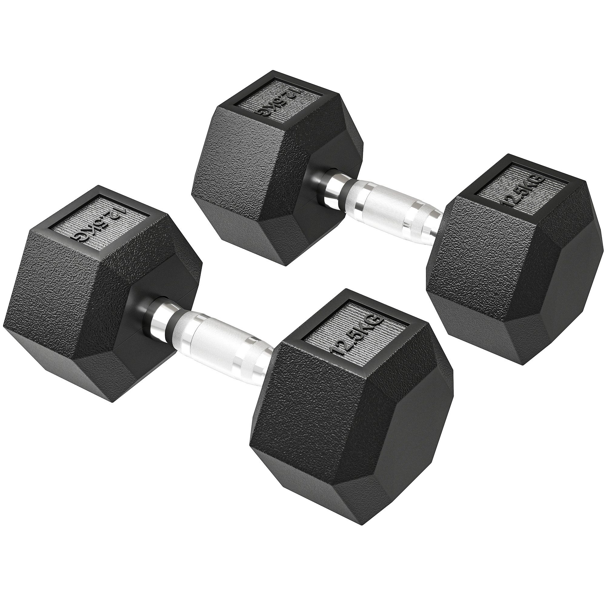 FELIXLEO Kurzhantelstange Hanteln mit gerändeltem Griff, 2 x 12,5 kg für Zuhause, Fitnessstudio, (1-tlg)