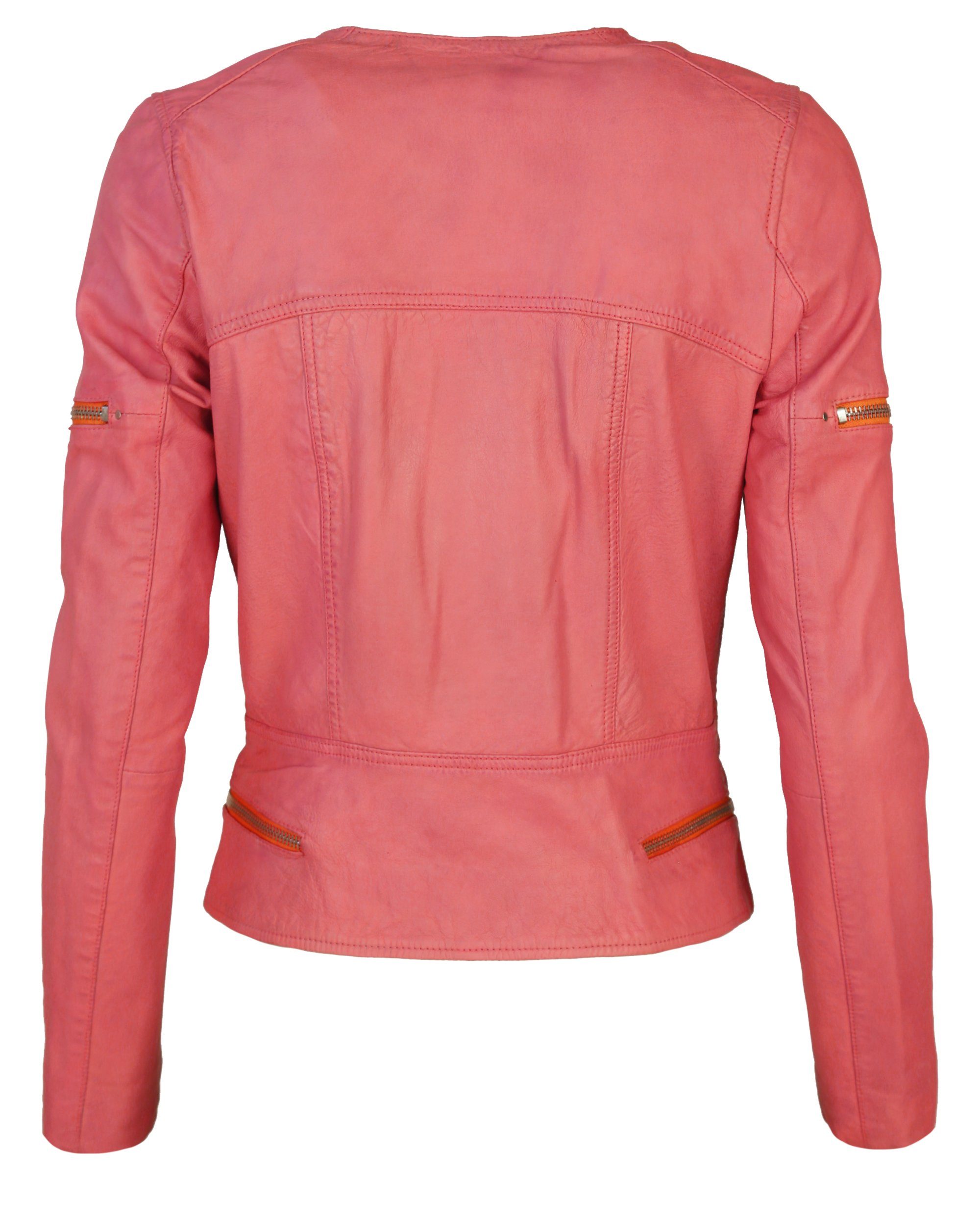 Maze Diamond pink Lederjacke