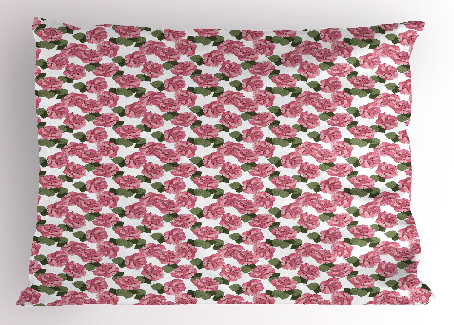 Kissenbezüge Dekorativer Standard King Size (1 Stück), Gedruckter Frühling Rosa Abakuhaus Wilder Pfingstrosen Blumen Kissenbezug
