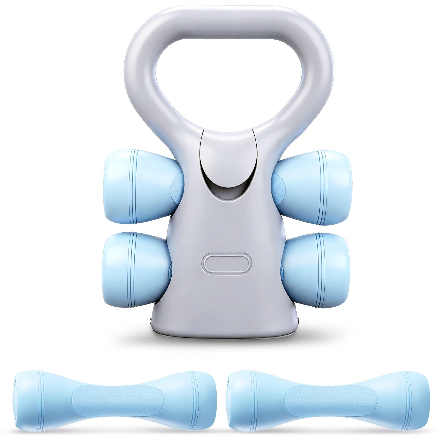 JVJH Kettlebell 2-in-1 Kugelhantel & Hantel Set,Verstellbare(0.8KG-2KG-4KG), (Gusseisen + Kunststoffgehäuse), 2*2 KG,Yoga-Übung, Aerobic, Kerntraining