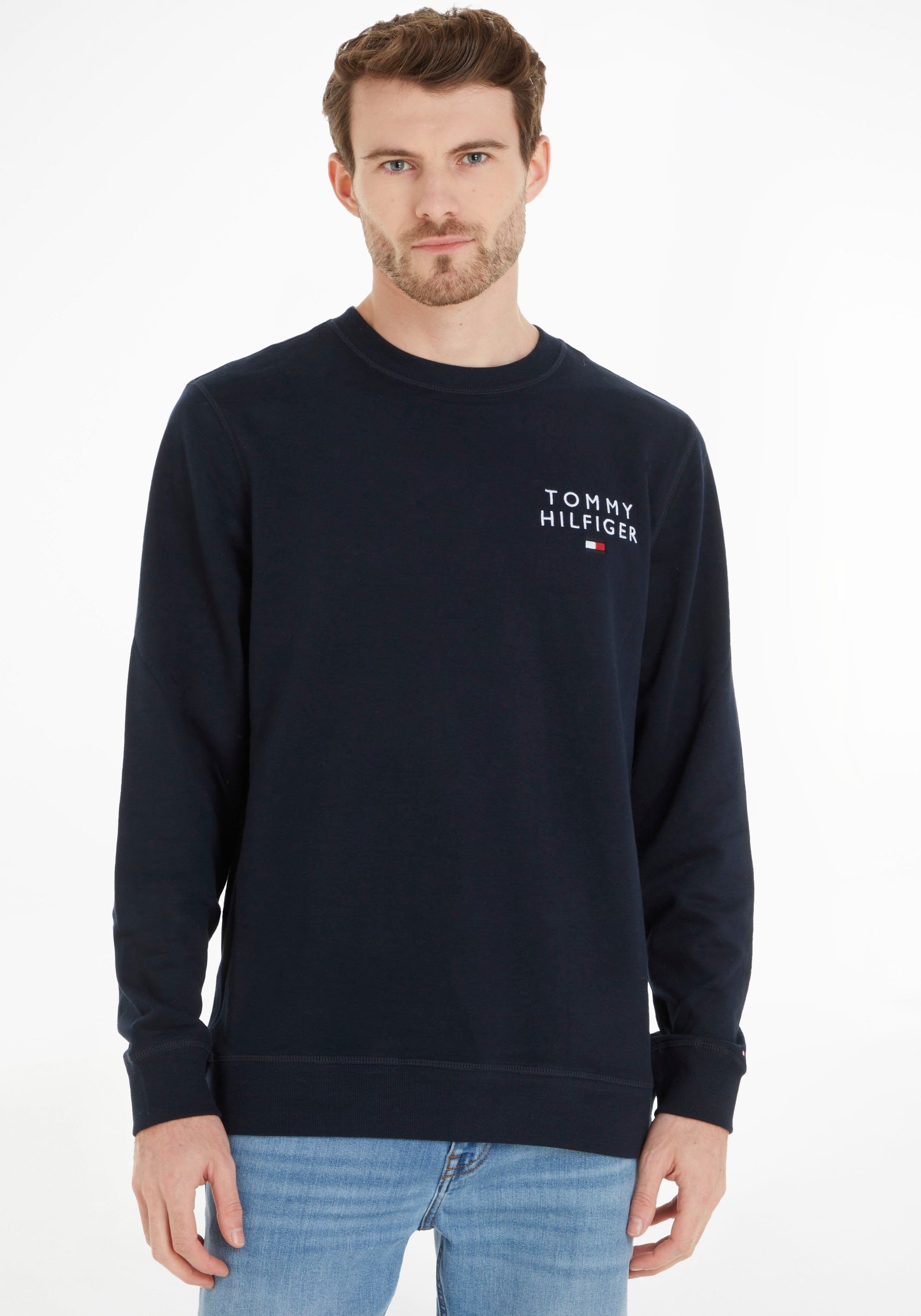 Tommy Hilfiger Markenlabel Sweatshirt Tommy TOP Underwear Hilfiger HWK mit TRACK dunkelblau