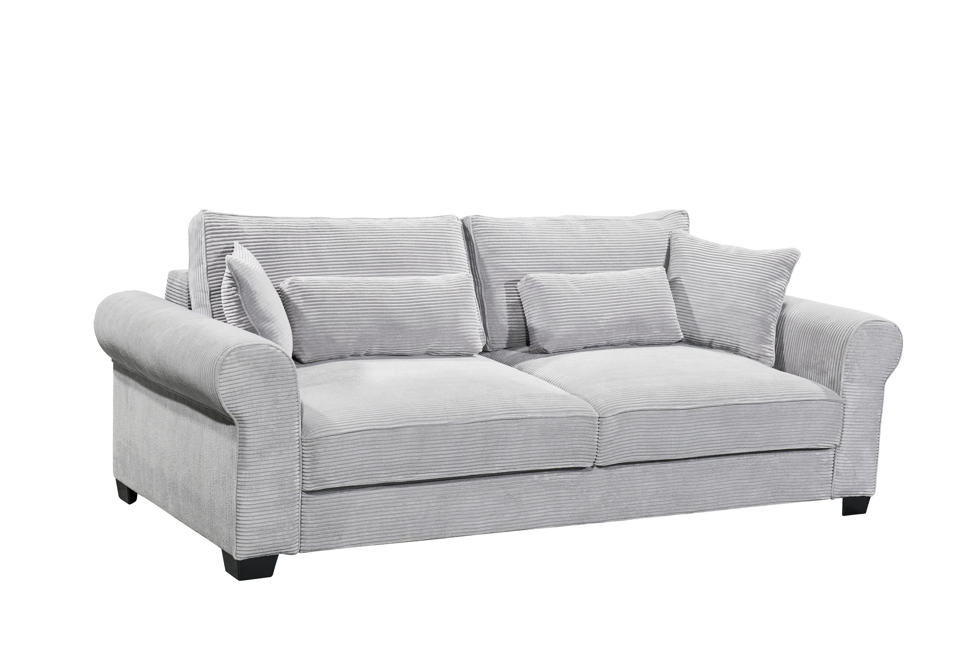 freiraum Schlafsofa ANGELINA LUX.3DL, Liegefläche 198x165cm, dove - 250x95x125 (BxHxT)