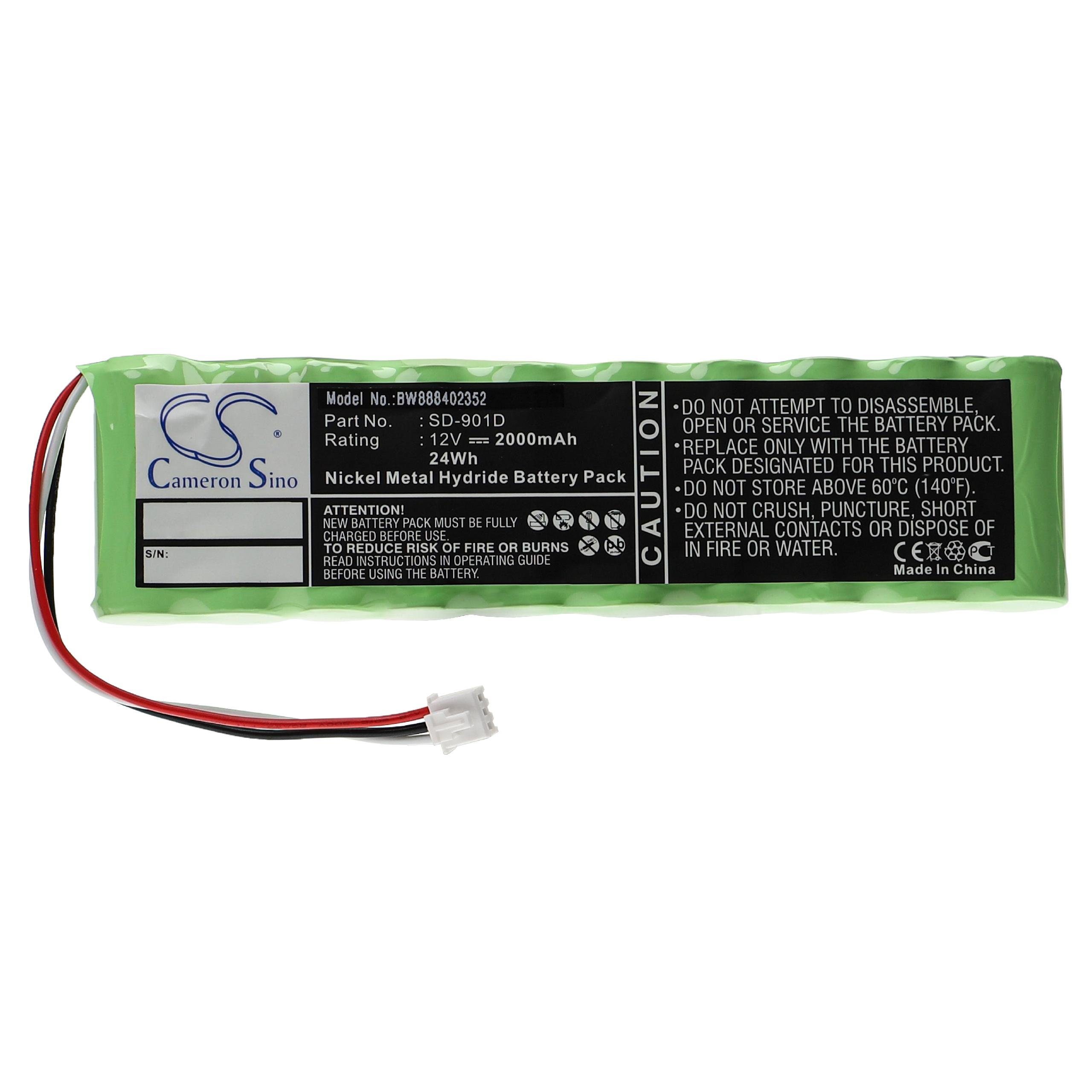 vhbw passend für Nihon Kohden 9130P, 9620P, ECG-1150, ECG-1250, ECG-1250A, Akku 2000 mAh