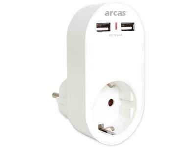 Arcas ARCAS Schutzkontakt-Zwischenstecker, 2x USB, 2400 Steckdosenleiste