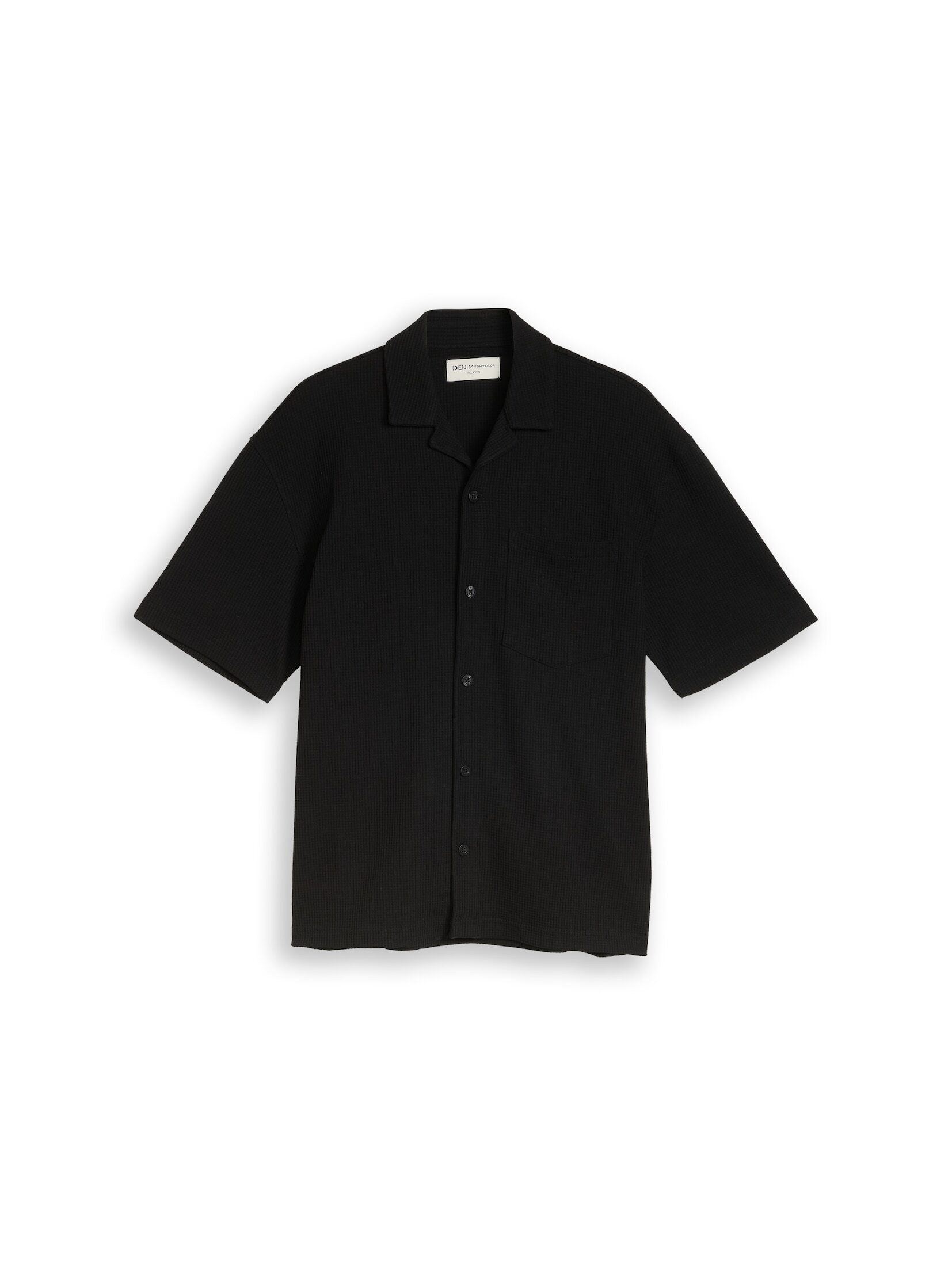 TOM TAILOR Denim Kurzarmhemd Blusen & Shirts Relaxed Fit Resort Hemd mit Waffelstruktur