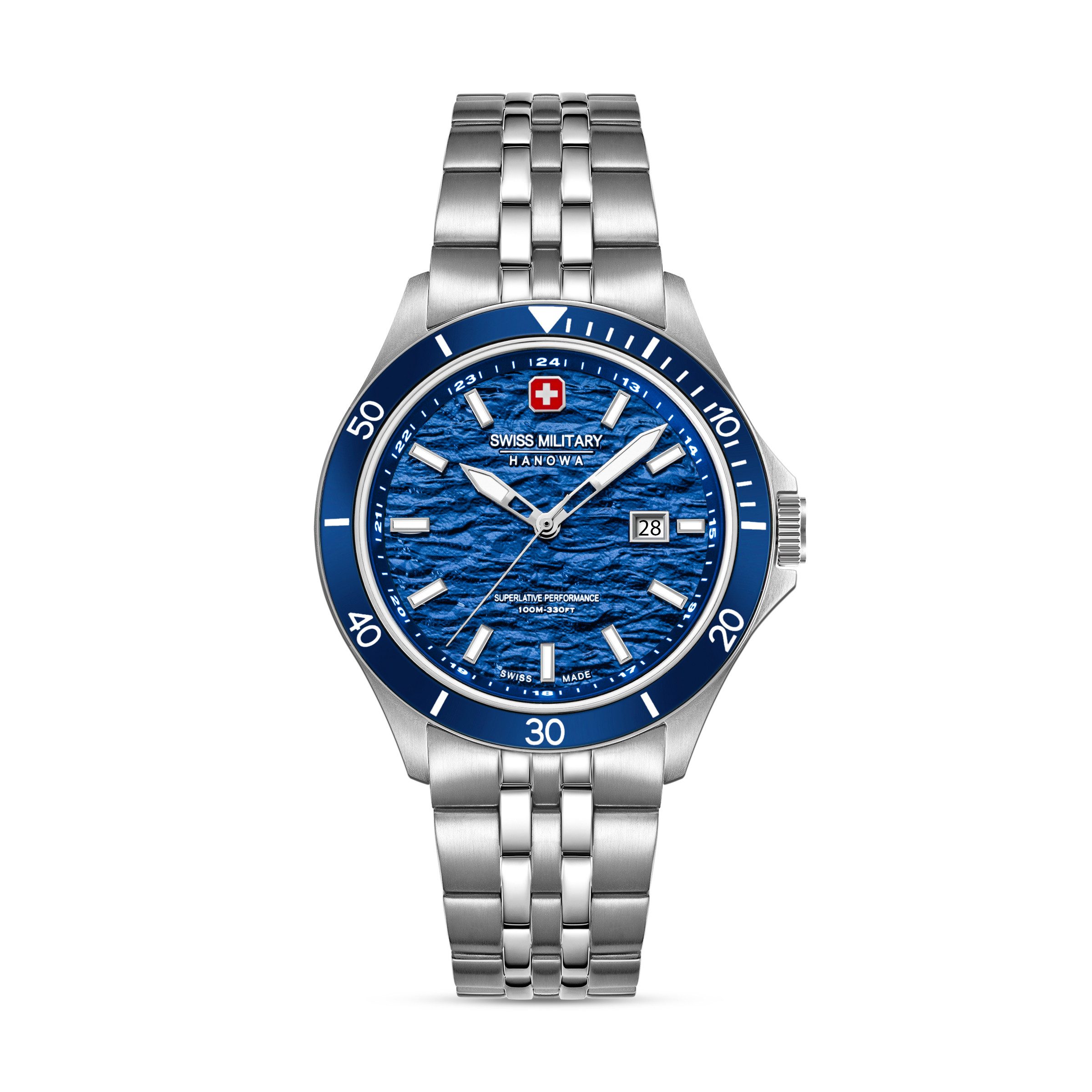 Swiss Military Hanowa Quarzuhr Flagship Elements SMWGH0006701, Armbanduhr, Herrenuhr, Swiss Made, Edelstahlarmband, analog, Tag