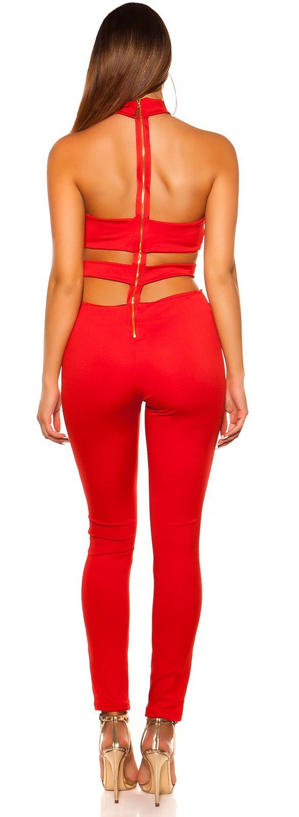Overall Partyoverall rot mit Koucla Party Outs, Cut Clubwear Jumpsuit