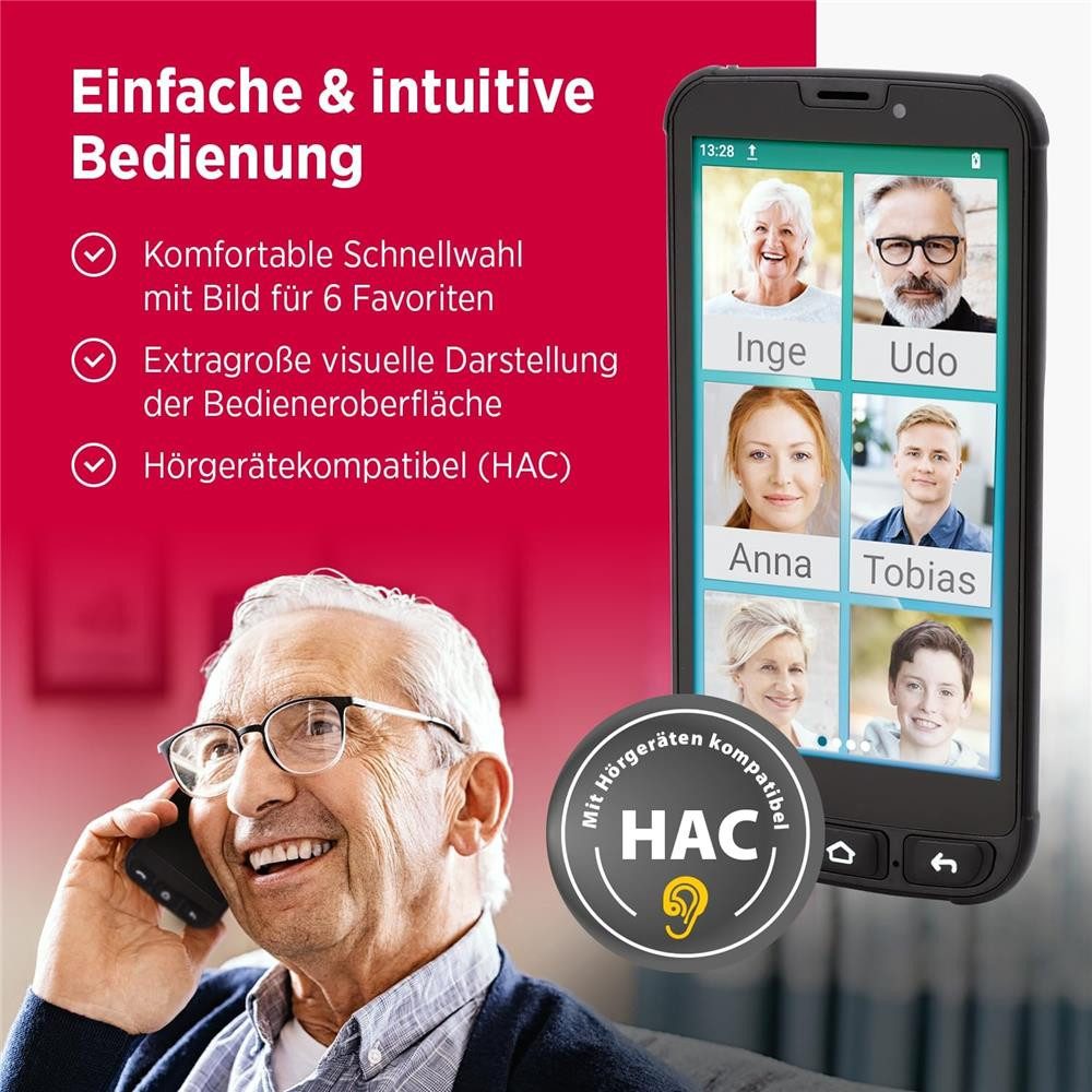 OLYMPIA OFFICE NEO+ Mini WhatsApp 4G LTE Seniorenhandy (5" Bluetooth GPS Ladestation großes Display Tasten) – Bild 4 von 5