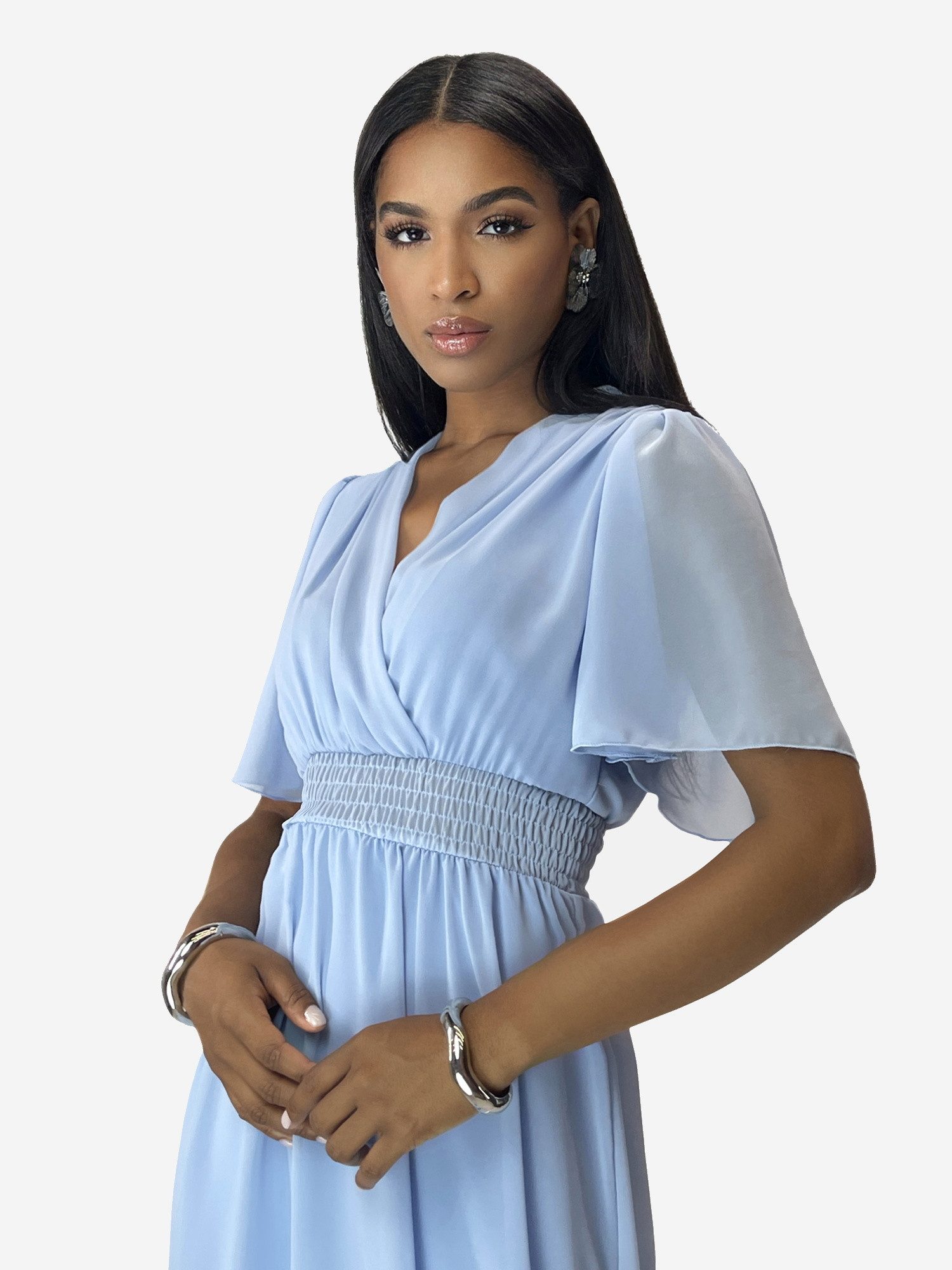Elara Maxikleid Sommer-Maxikleid mit V-Ausschnitt (1-tlg)