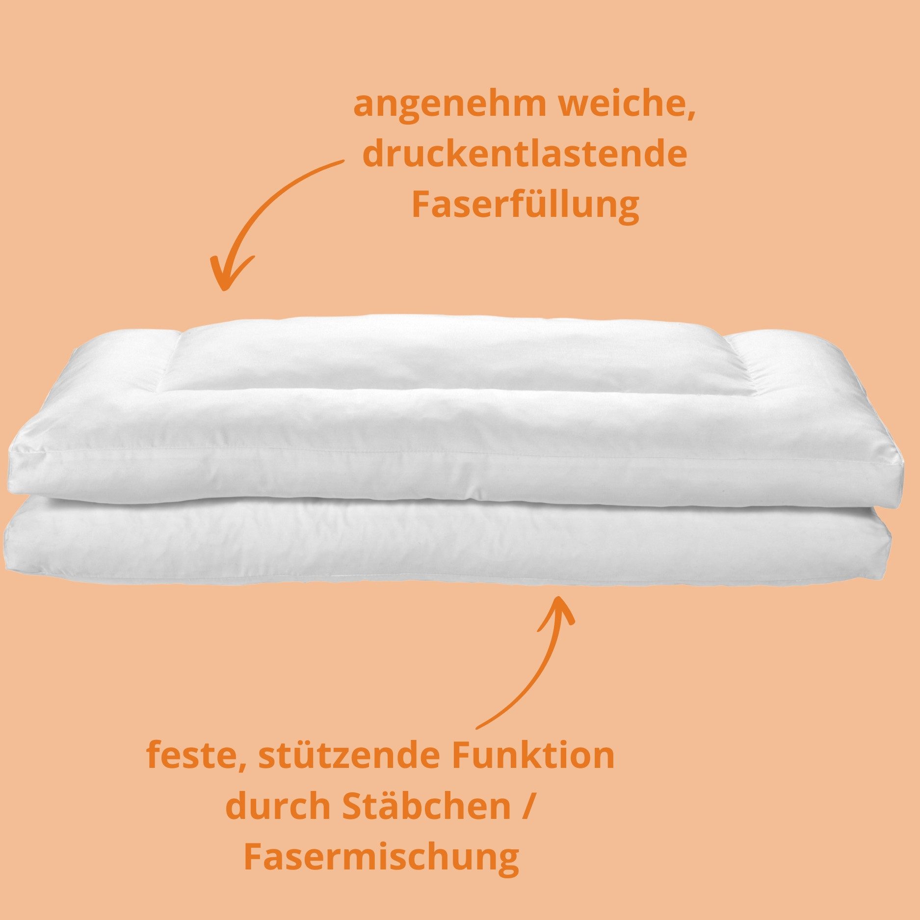 sleepling Nackenstützkissen Klappkissen, multifunktionales Kopfkissen, Füllung: Polyester, Bezug: Polyester, Seitenschläfer, Rückenschläfer, Bauchschläfer, Entspannungskissen, klappbar, Lücosoft Technologie, 80 x 80 cm