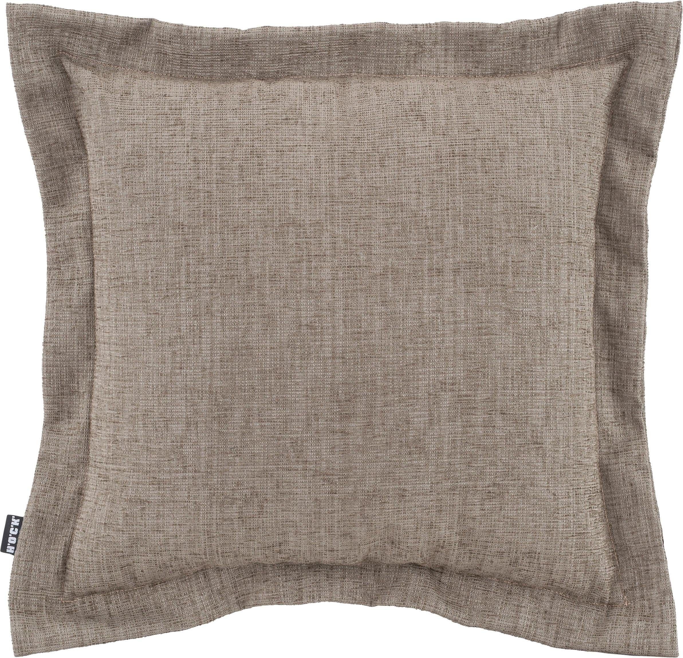 H.O.C.K. Dekokissen Addicted, im eleganten Design, Kissenhülle mit Füllung, 1 Stück taupe/taupe-braun