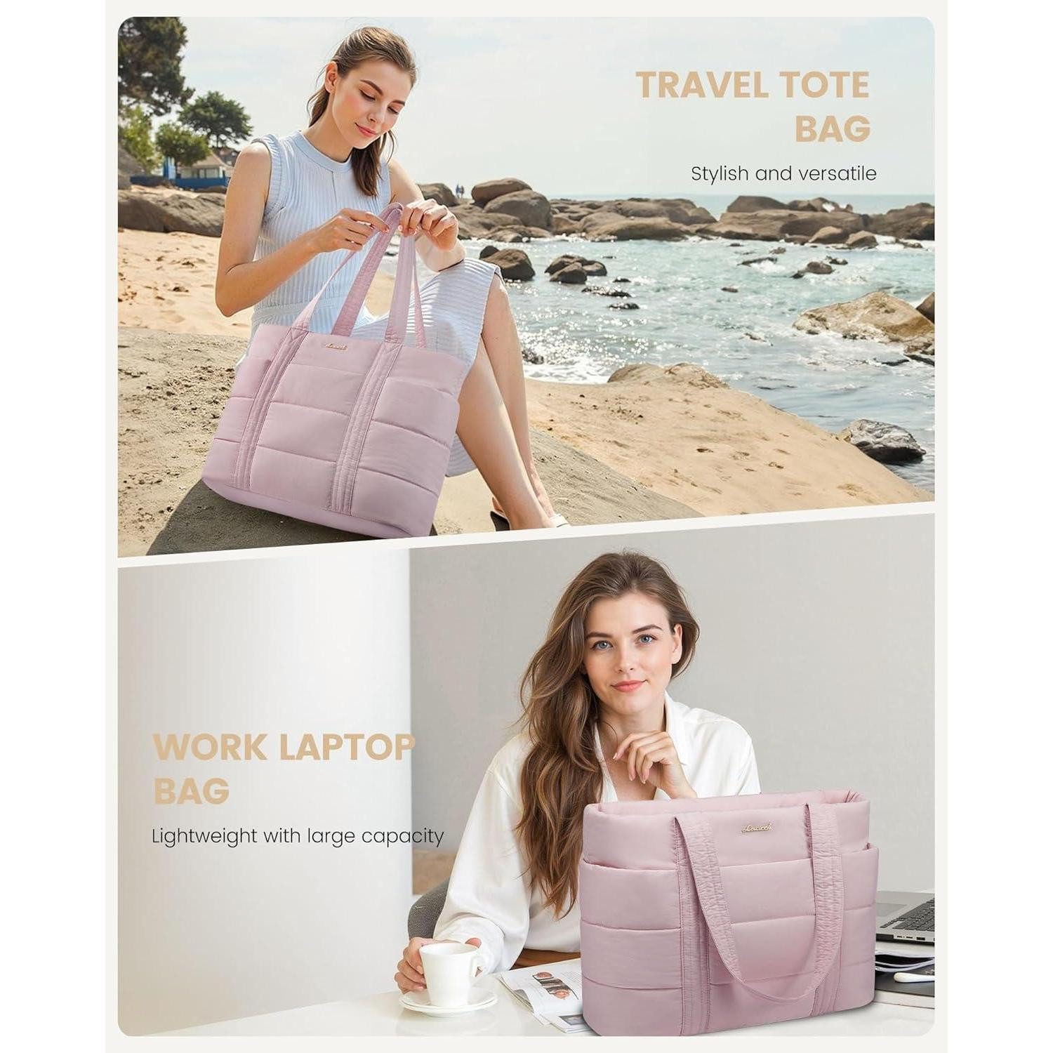LuxusKollektion Laptoptasche Laptoptasche Damen Aktentasche Schultertasche Shopper 15.6 Zoll Rosa