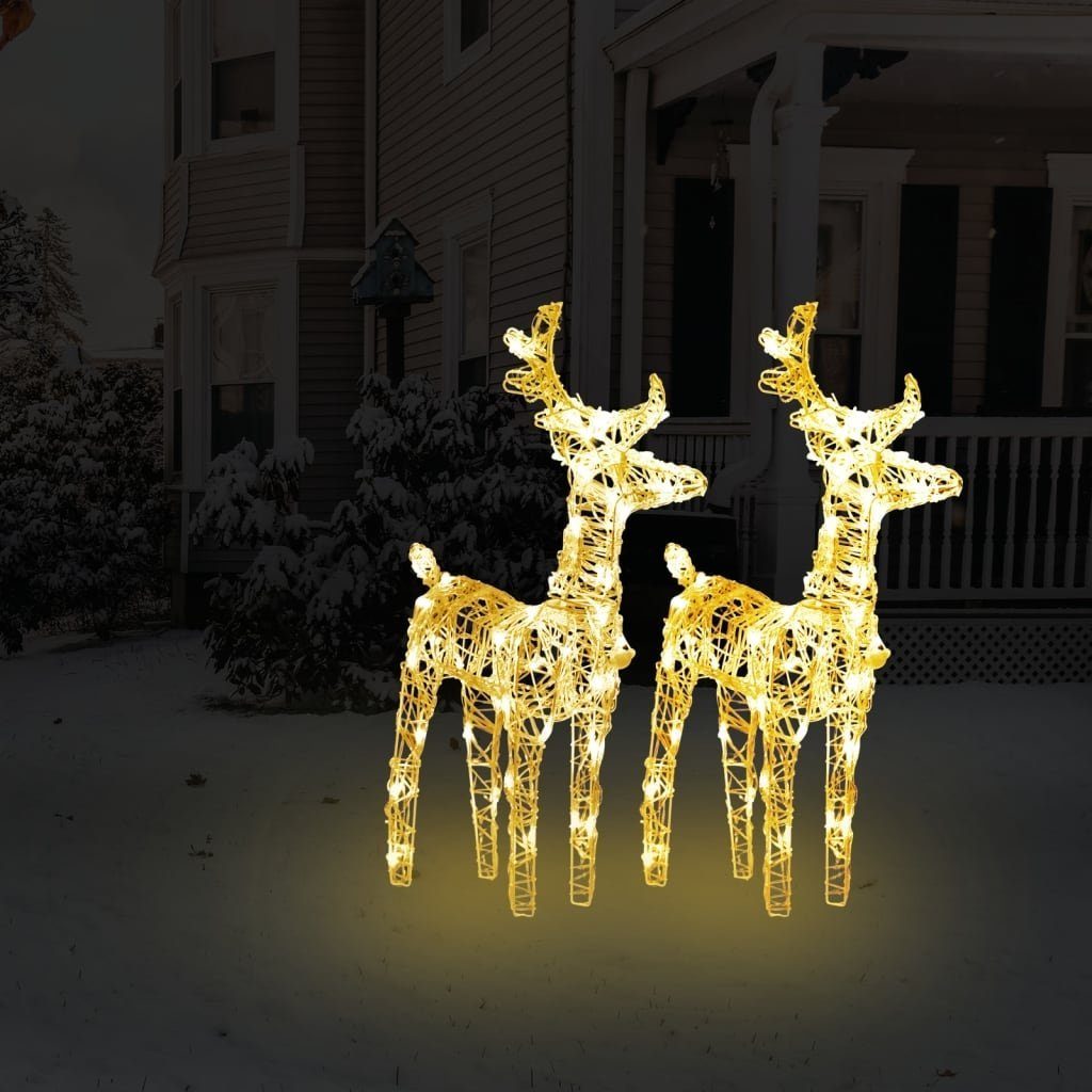möbelando Weihnachtsfigur 3013527 (2er-Set), mit 80 LEDs aus Acryl in warmweiß. Abmessungen (H) 55 cm