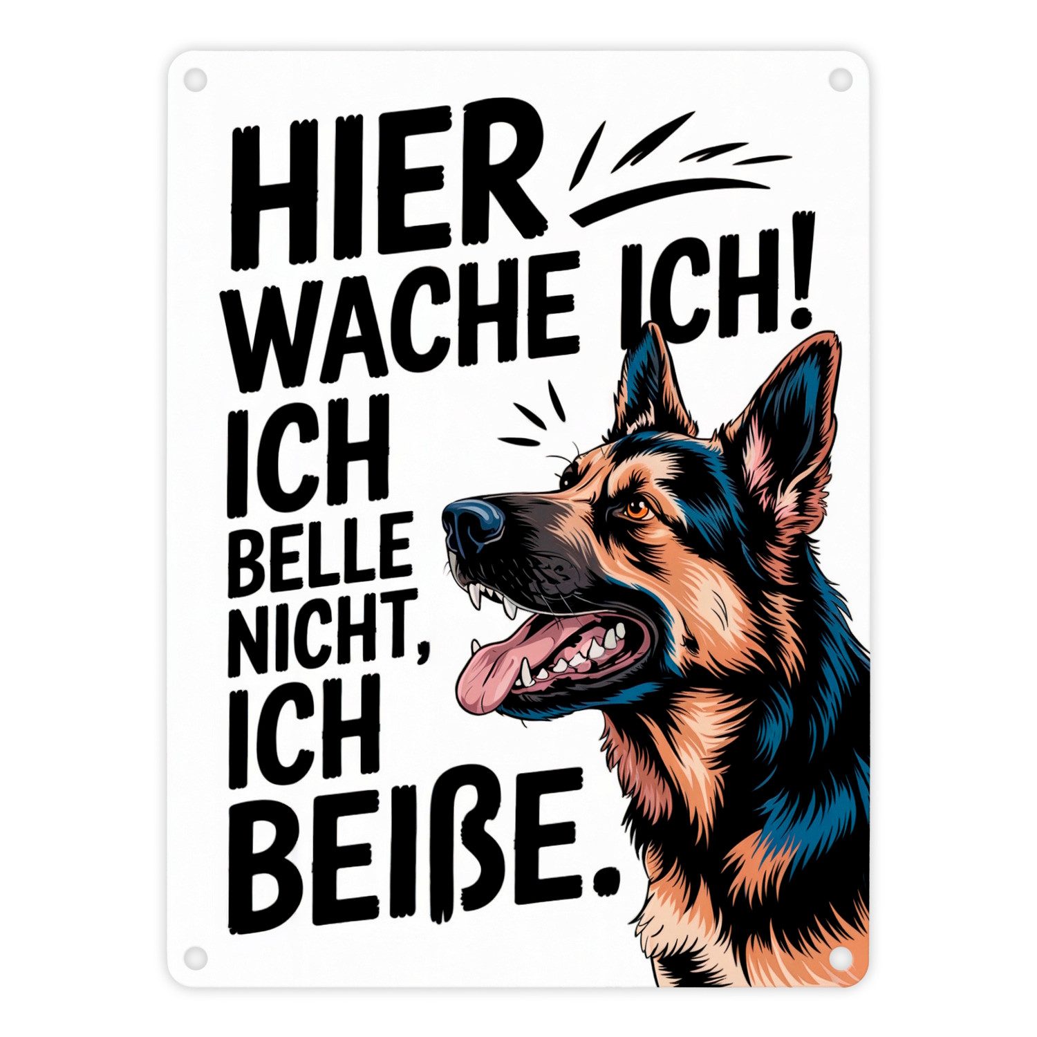 speecheese Metallschild Deutscher Schäferhund ich belle nicht beiße Metallschild in 15x20 cm