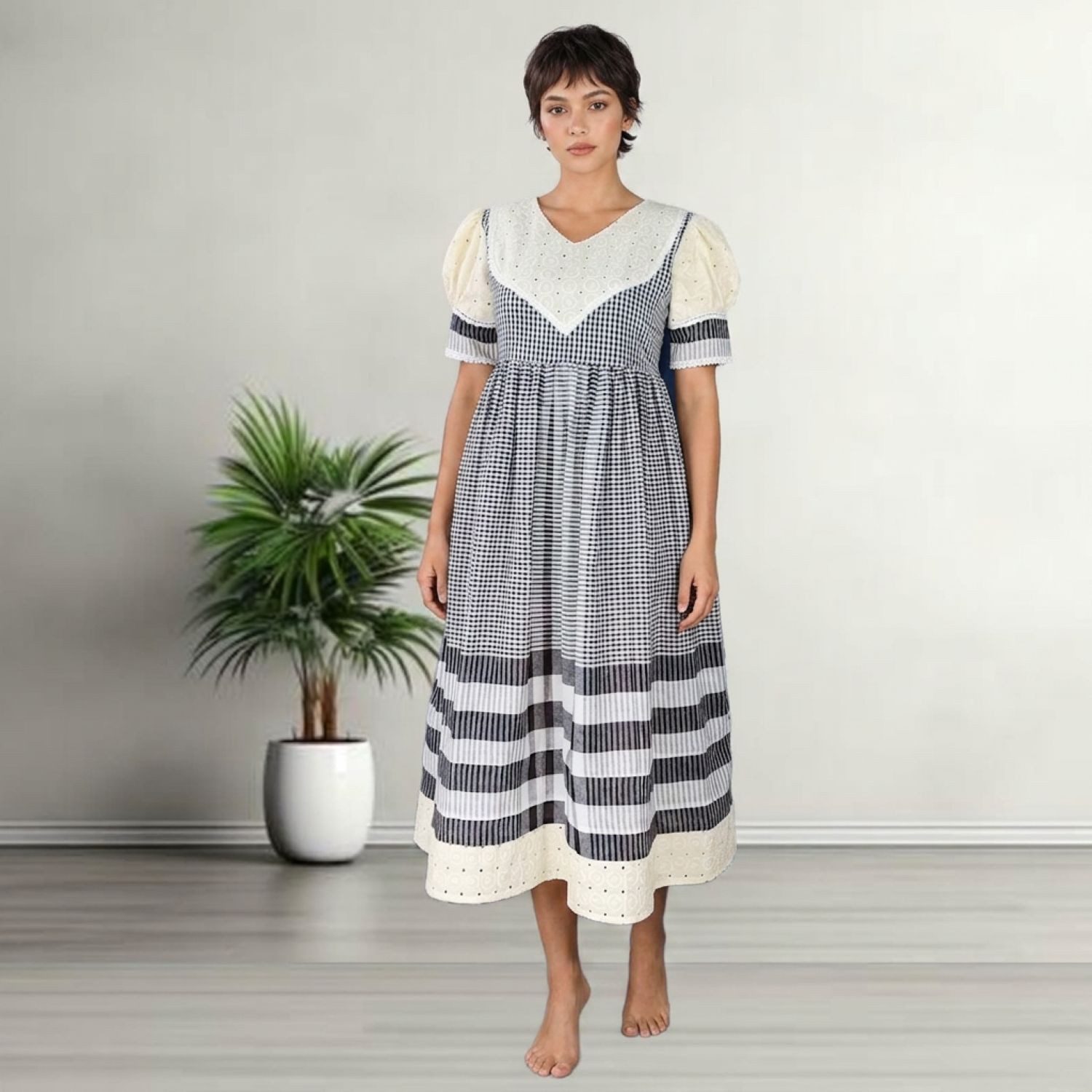 PfauGermany Sommerkleid SPRING SHADES Hakuba Pattern work