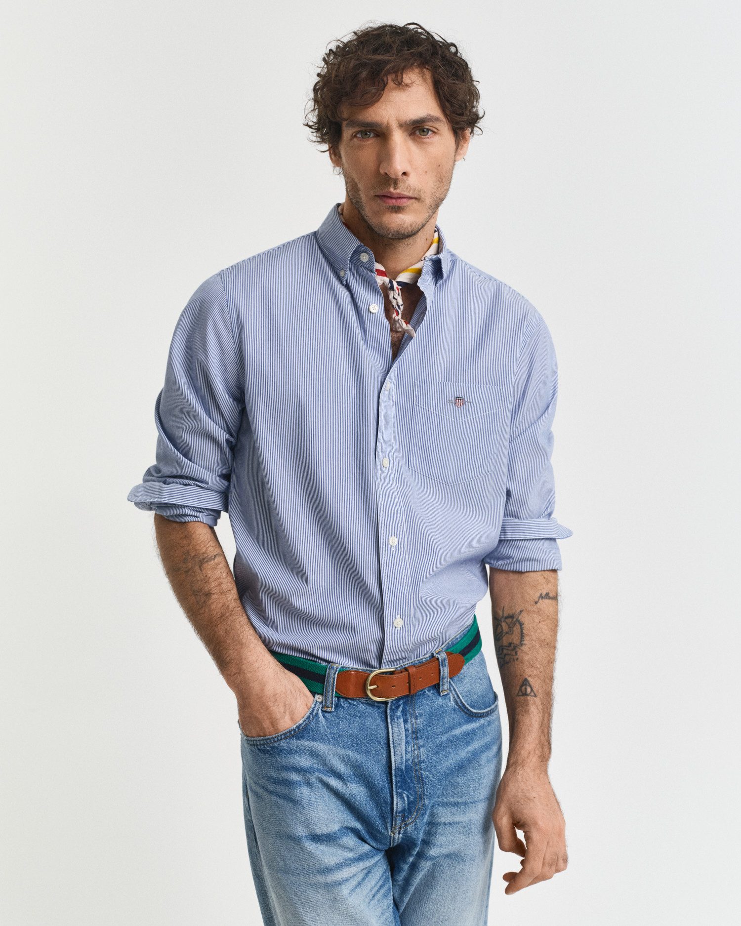 Gant Langarmhemd REG POPLIN BANKER SHIRT Banker Stripe Popeline, leichte Baumwolle