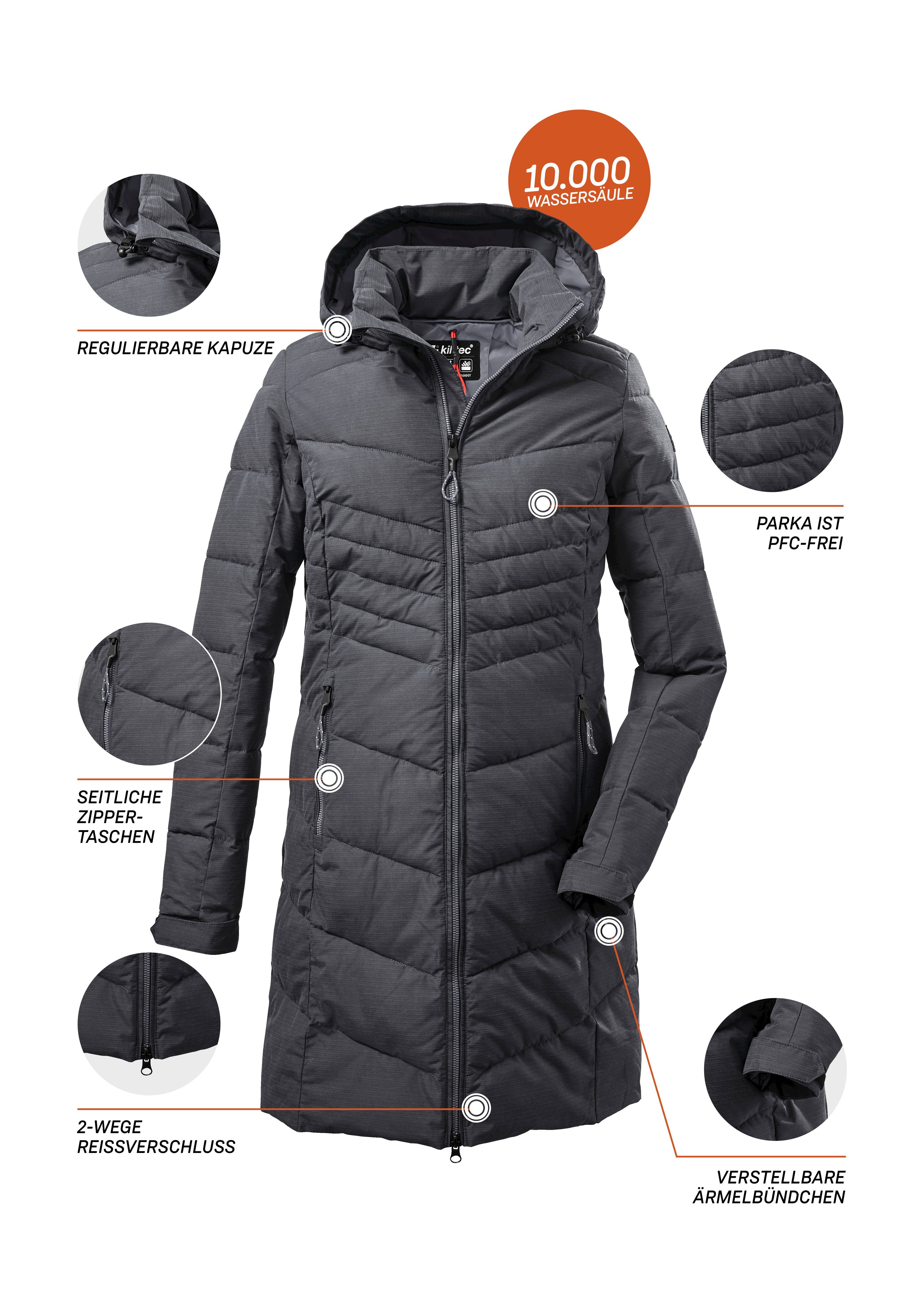 Killtec Steppmantel KOW 150 WMN QLTD PRK Wasserabweisender Parka mit 2-Wege-Reißverschluss und Kapuze