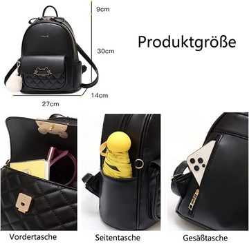 GelldG Rucksack Rucksack für Damen klein PU, Mini-Rucksack leicht für Teenager