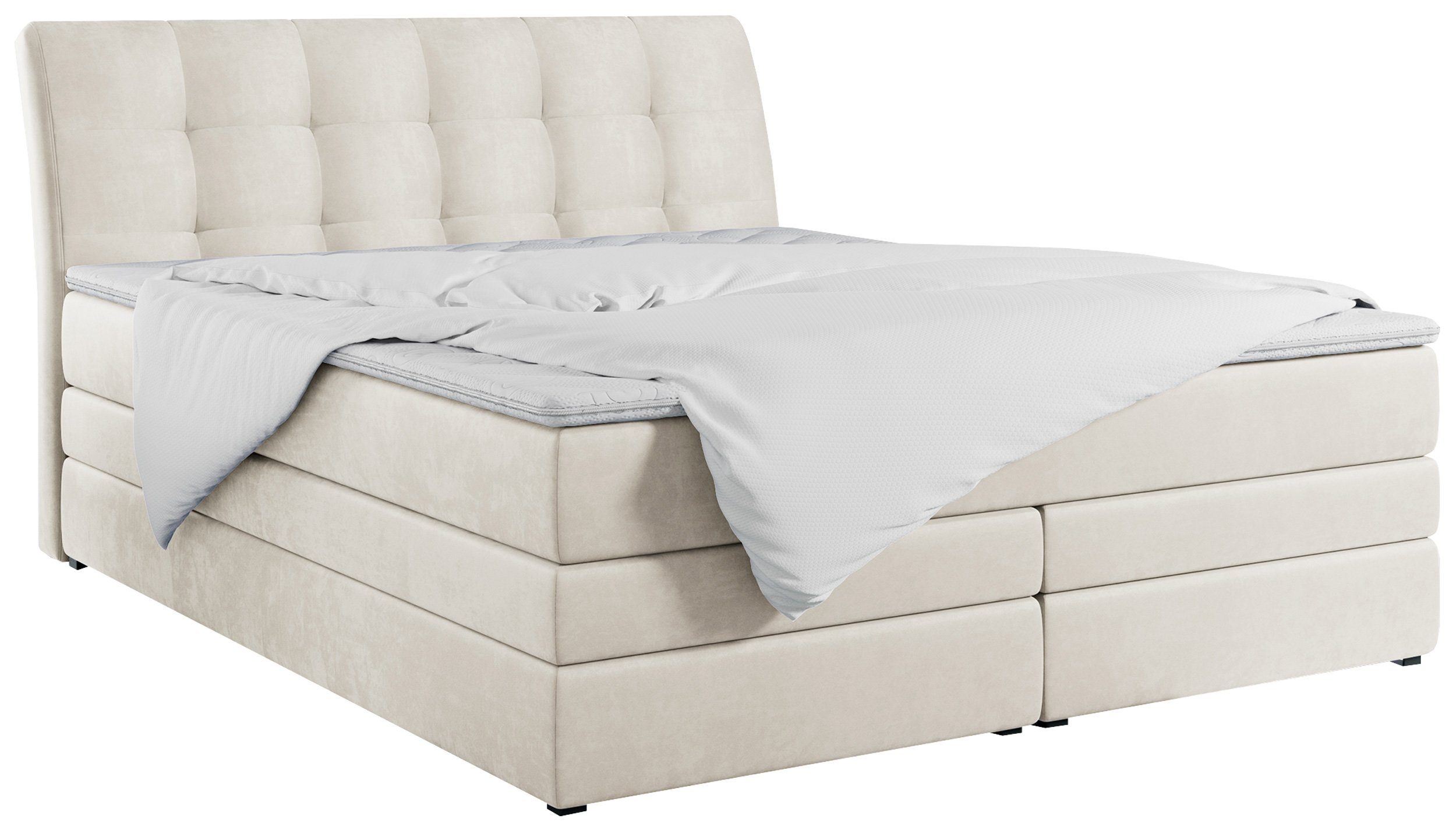 MKS MÖBEL Boxspringbett GOLD 10 KING Polsterbett Mit Bettkasten Und