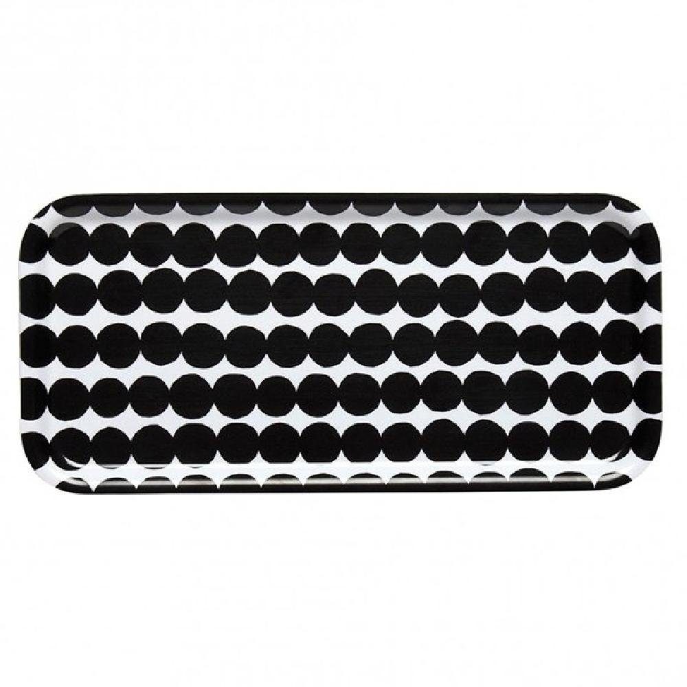 Marimekko Tablett Tablett Räsymatto Weiß-Schwarz (15x32cm)