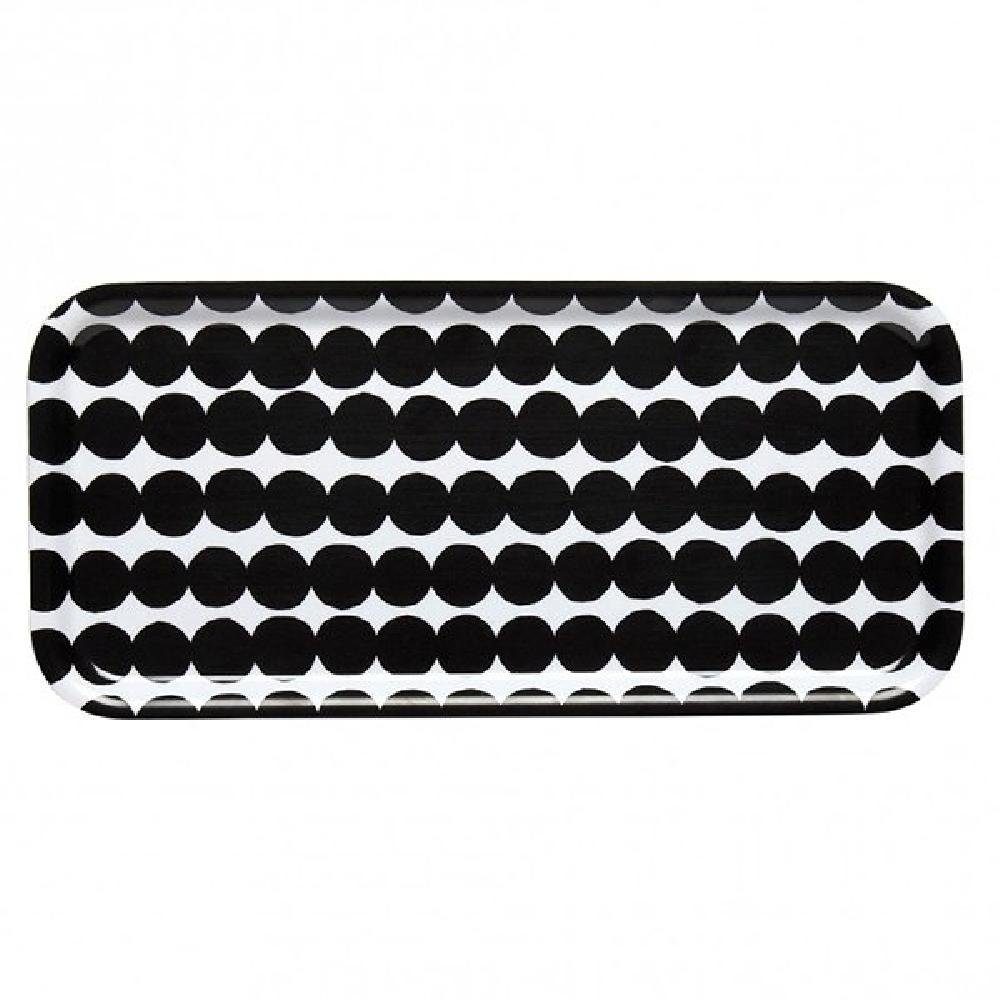 Marimekko Tablett Tablett Räsymatto Weiß-Schwarz (15x32cm)